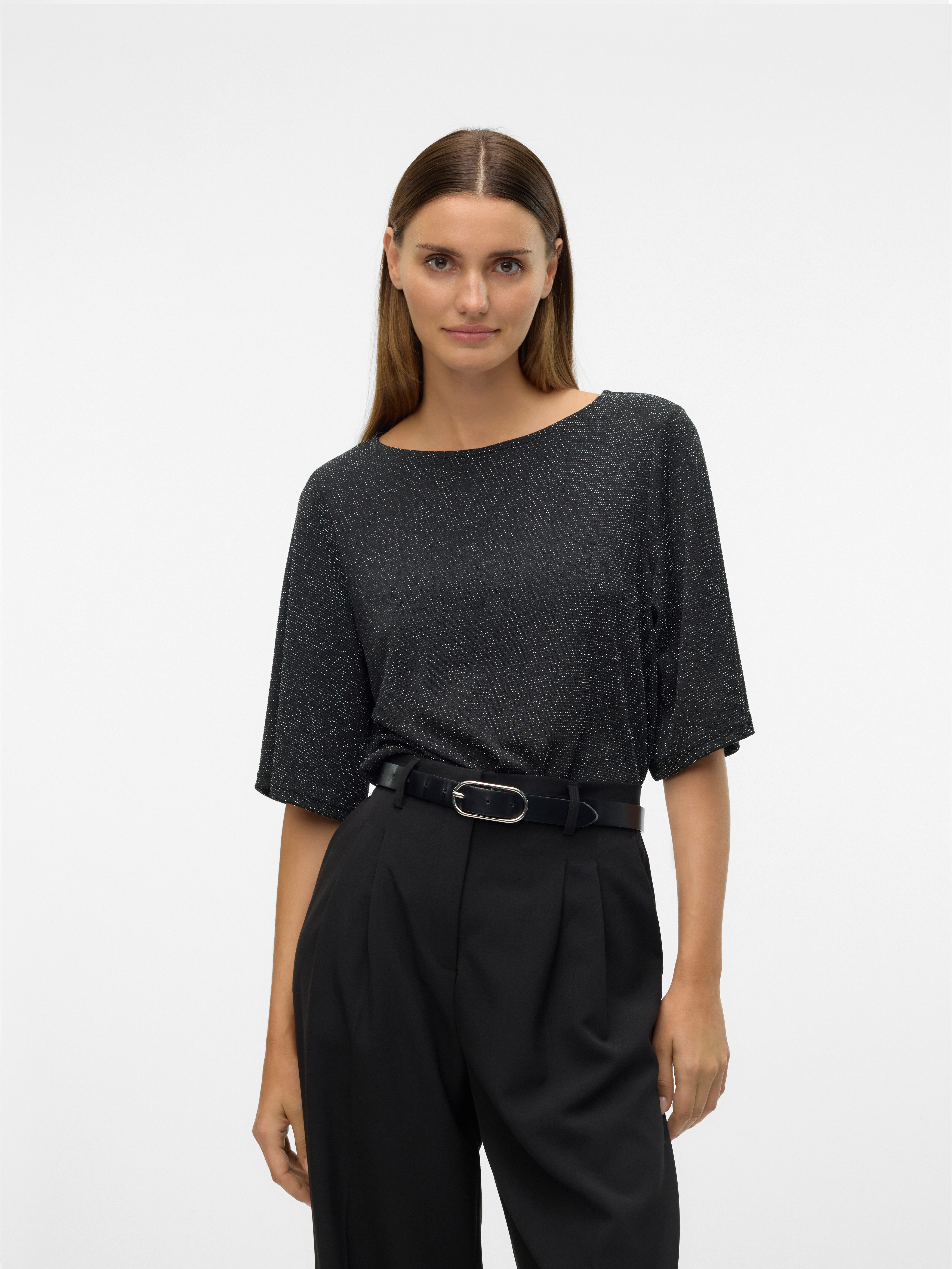 Vero Moda Shirt met ronde hals VMKANVA 2/4 GLITTER TOP JRS