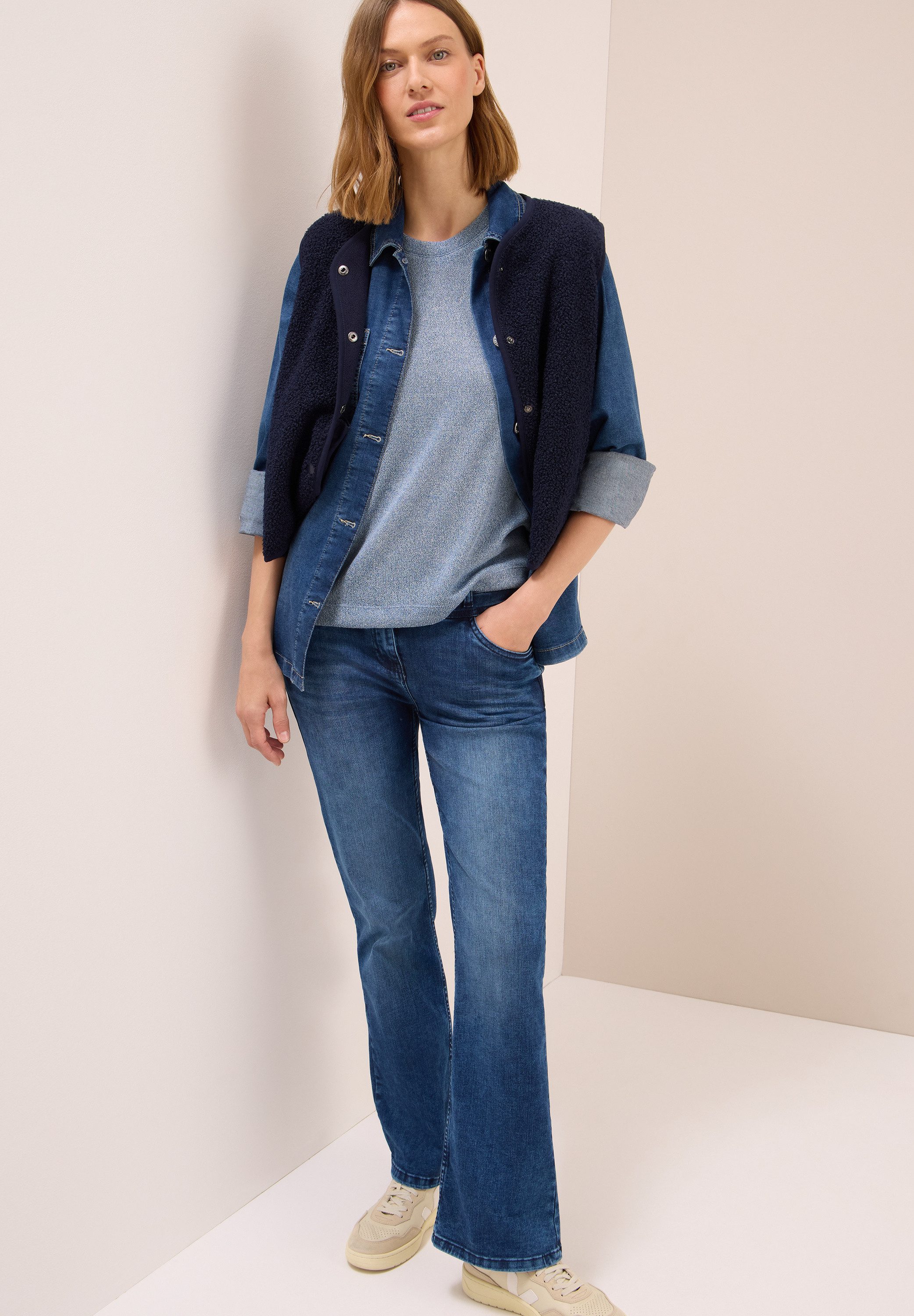 Cecil T-shirt in fijne tricot-look