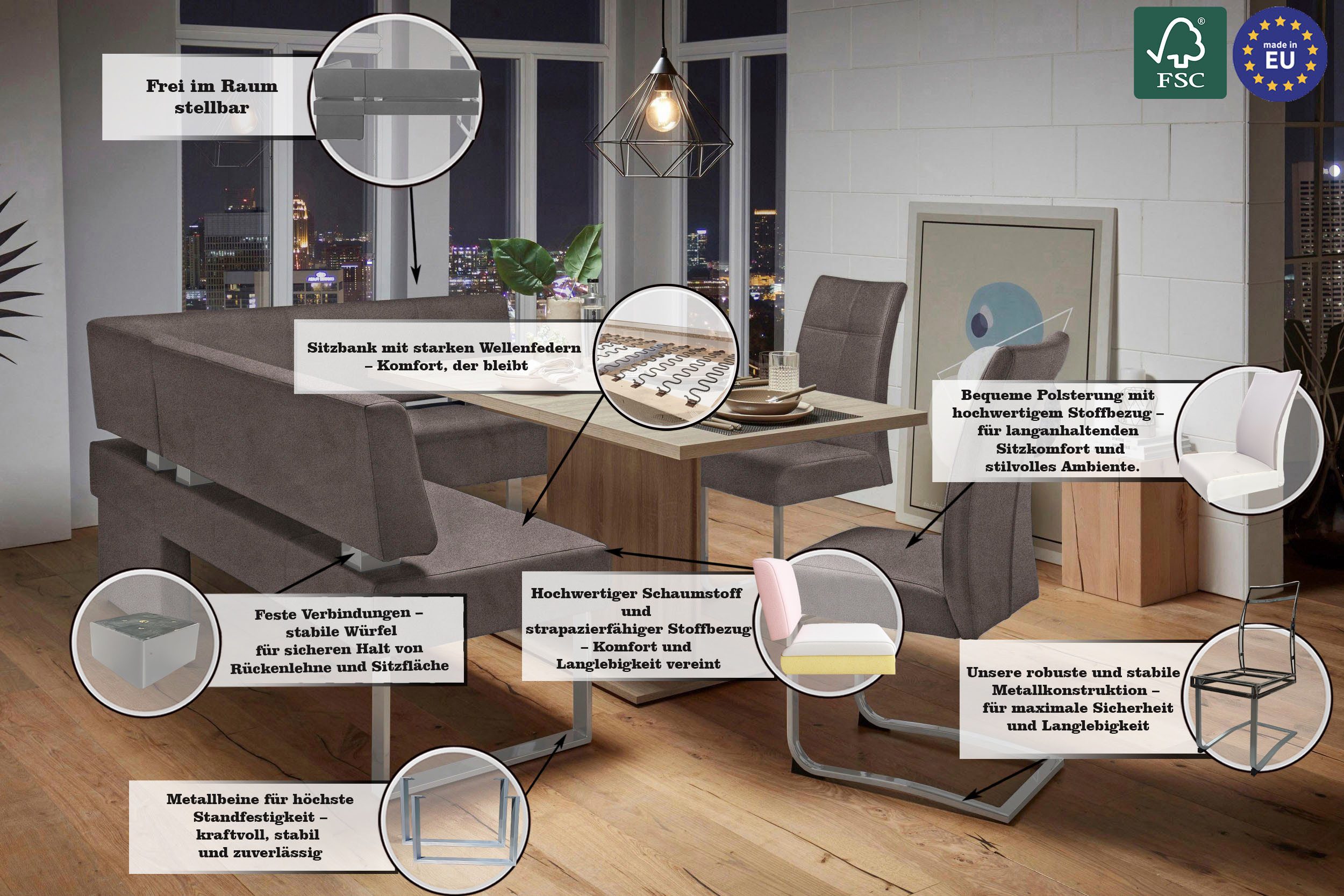 Home affaire Hoekbank RAB in 2 breedten (180 of 200 cm), bekleding in verschillende kwaliteiten