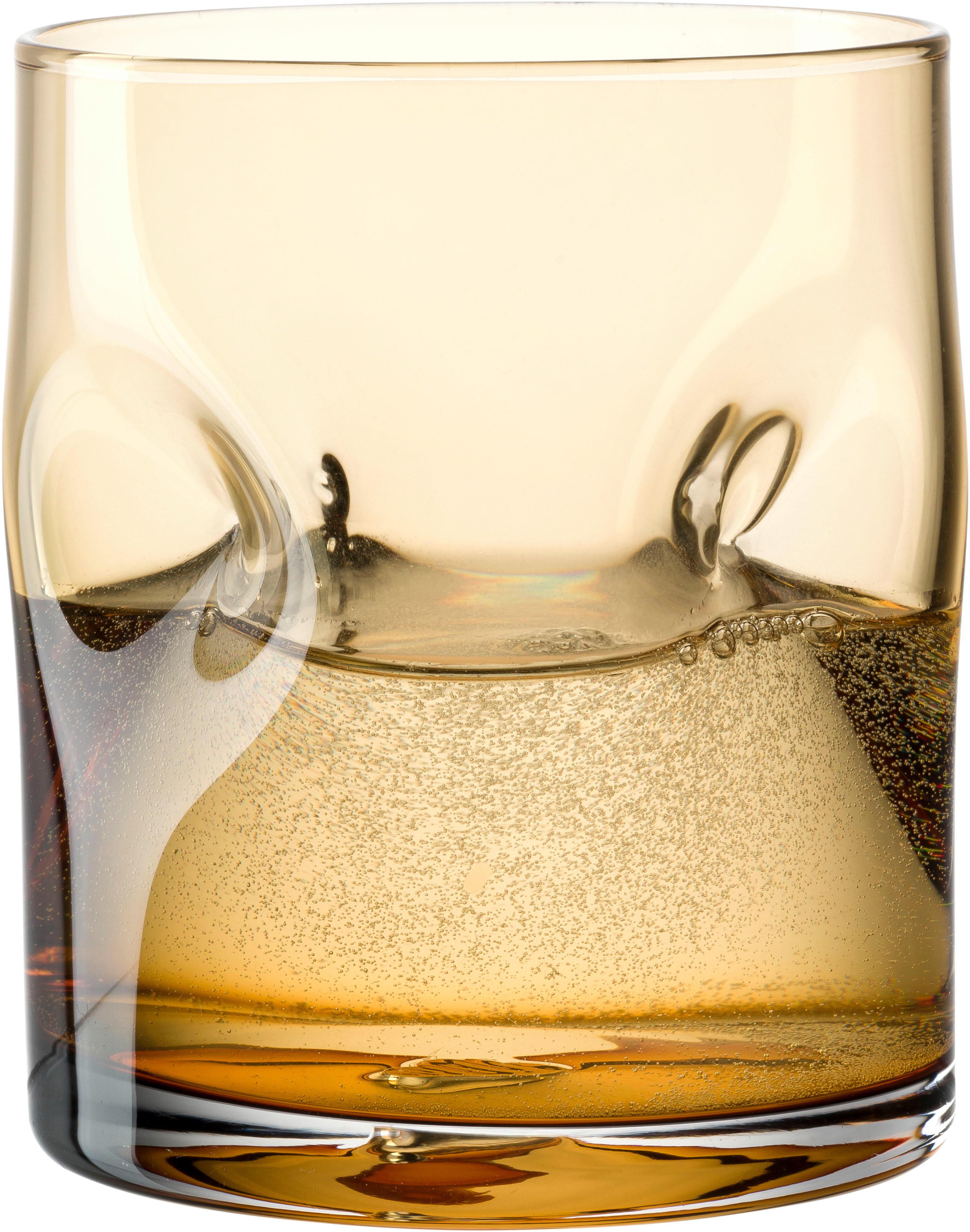 LEONARDO Glazenset Drinkglas VESUVIO, 300 ml, 4-stuks set conische vorm, opvallend design - met inkepingen (set, 4-delig)