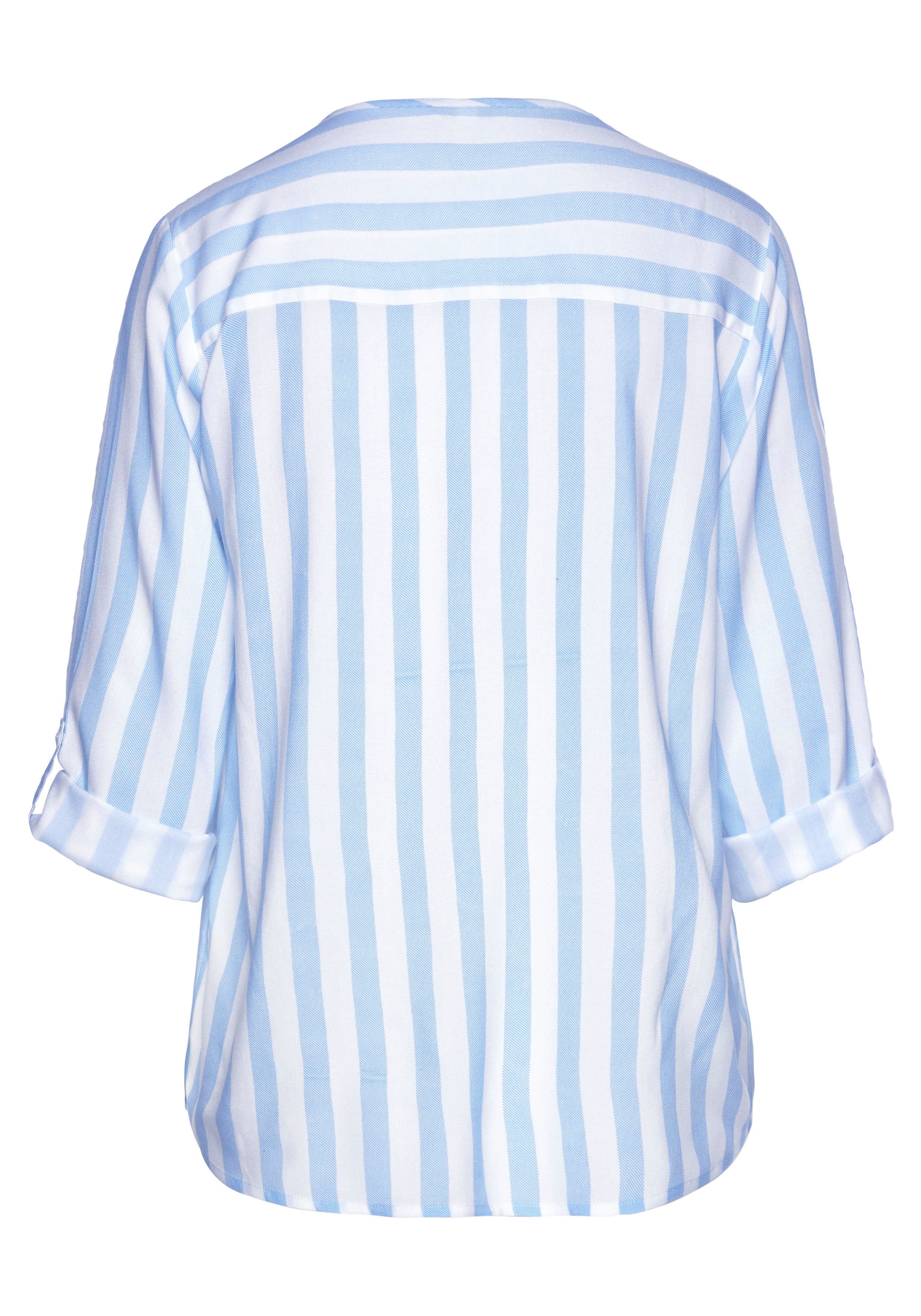 Lascana Blouse zonder sluiting met streep-print, lichte geweven stof, damesblouse