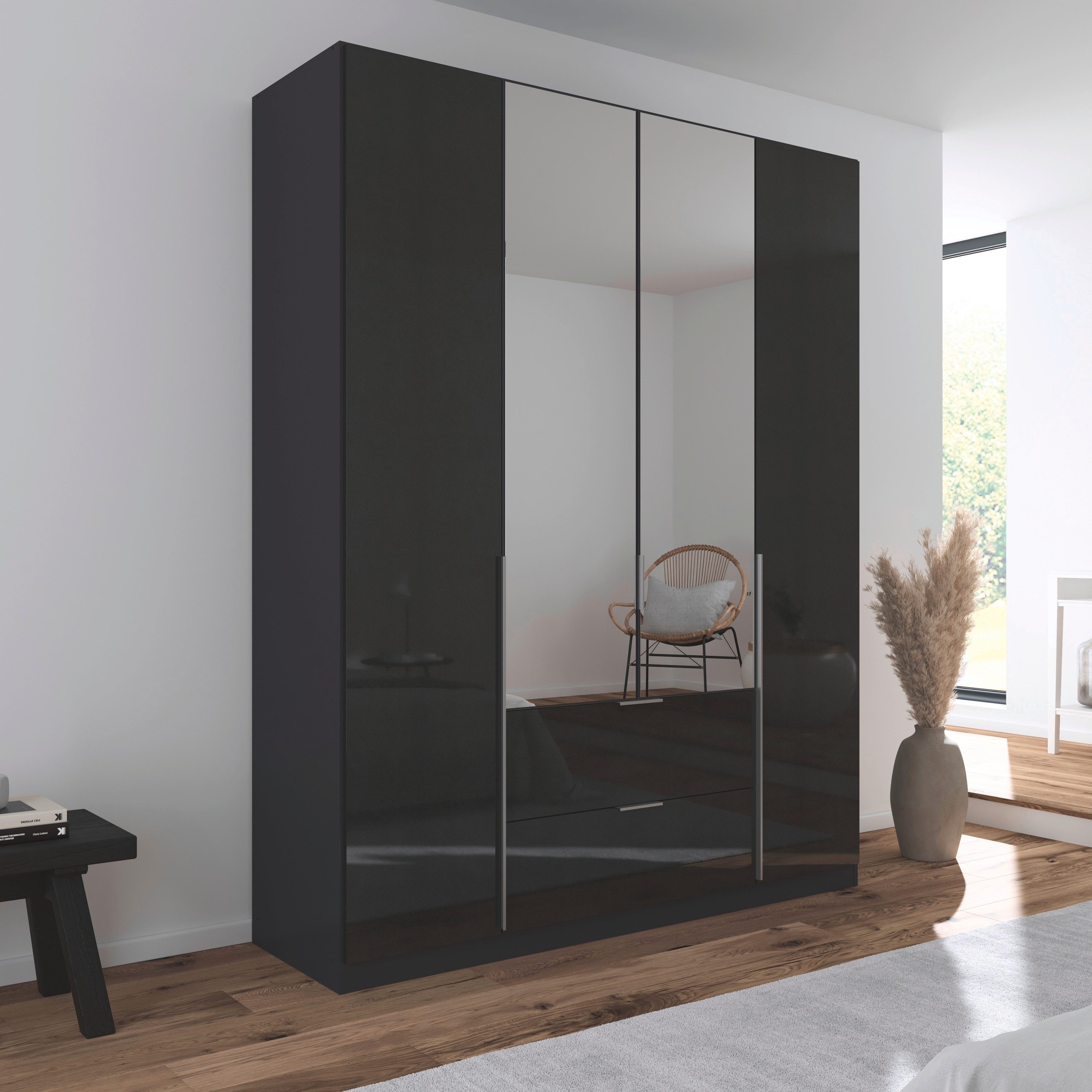 rauch Draaideurkast Kledingkast kast garderobe AGORDO met decor- of hoogglansfront