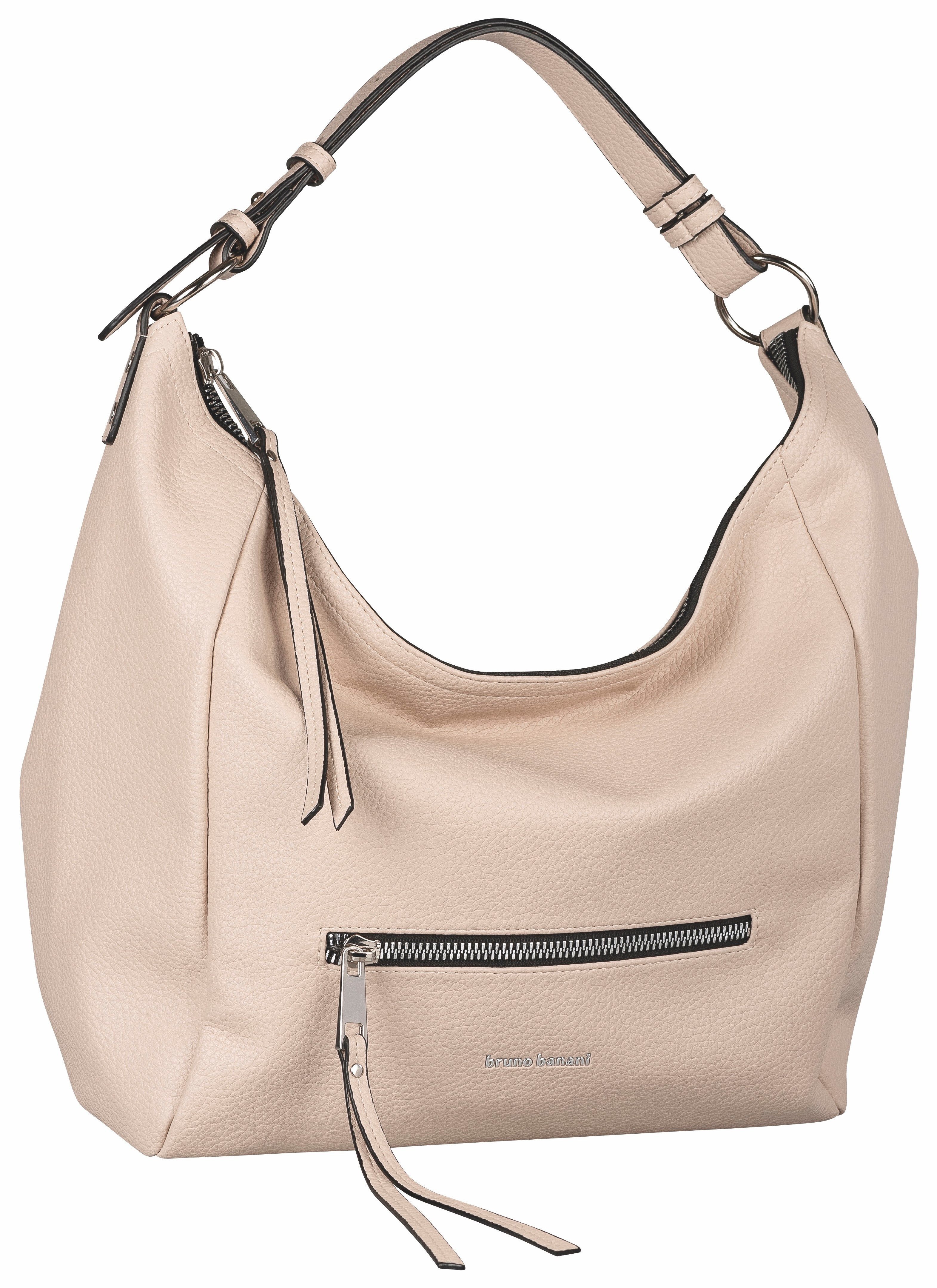 Bruno Banani Hobo-tas Amalfi Tasje schoudertas met verstelbare schouderriem dames handtassen maat 32 cm beige