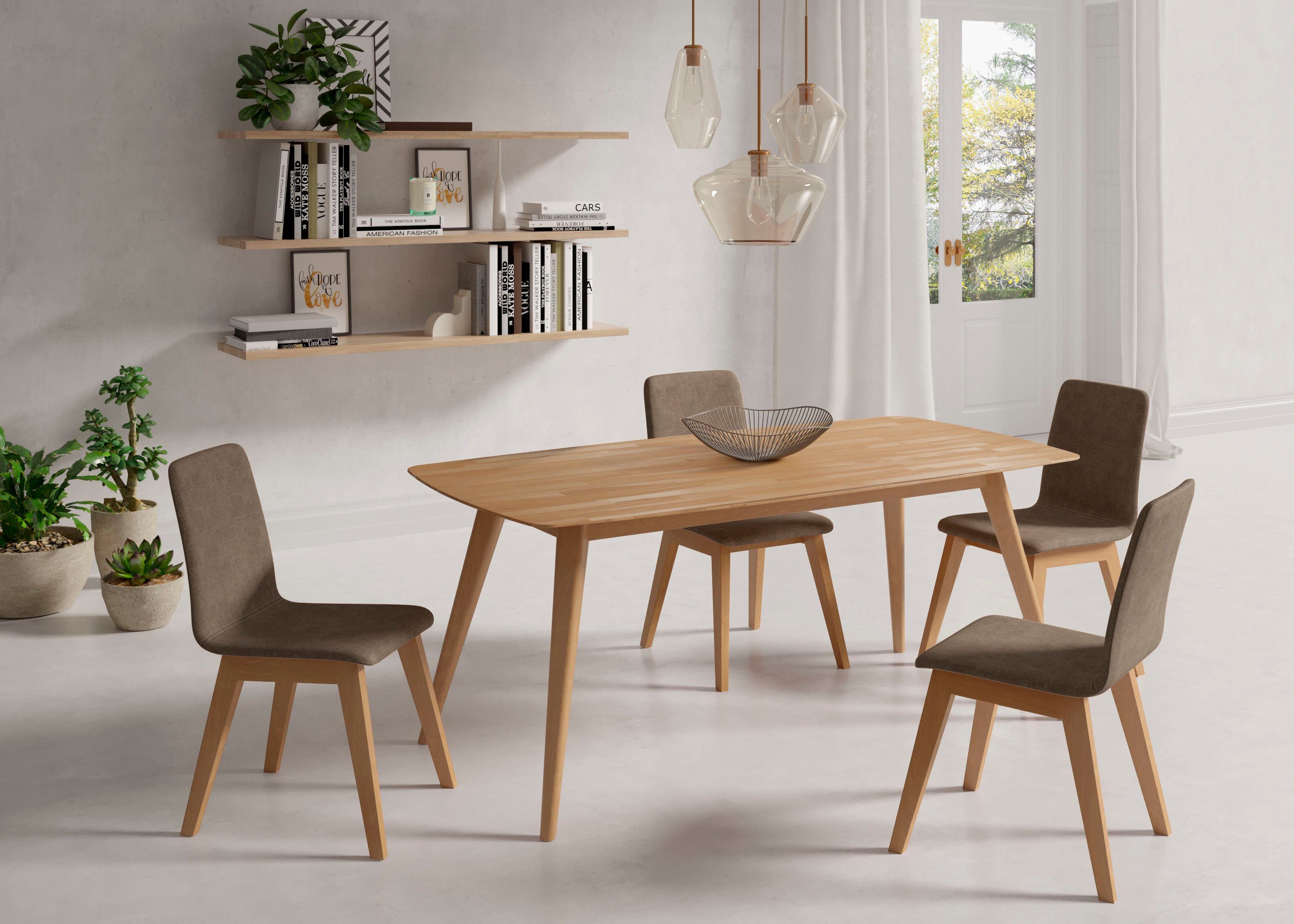INOSIGN Stoel Sandy met verschillende stoelpootkleuren en kleurvarianten, zithoogte 47 cm (2 stuks)