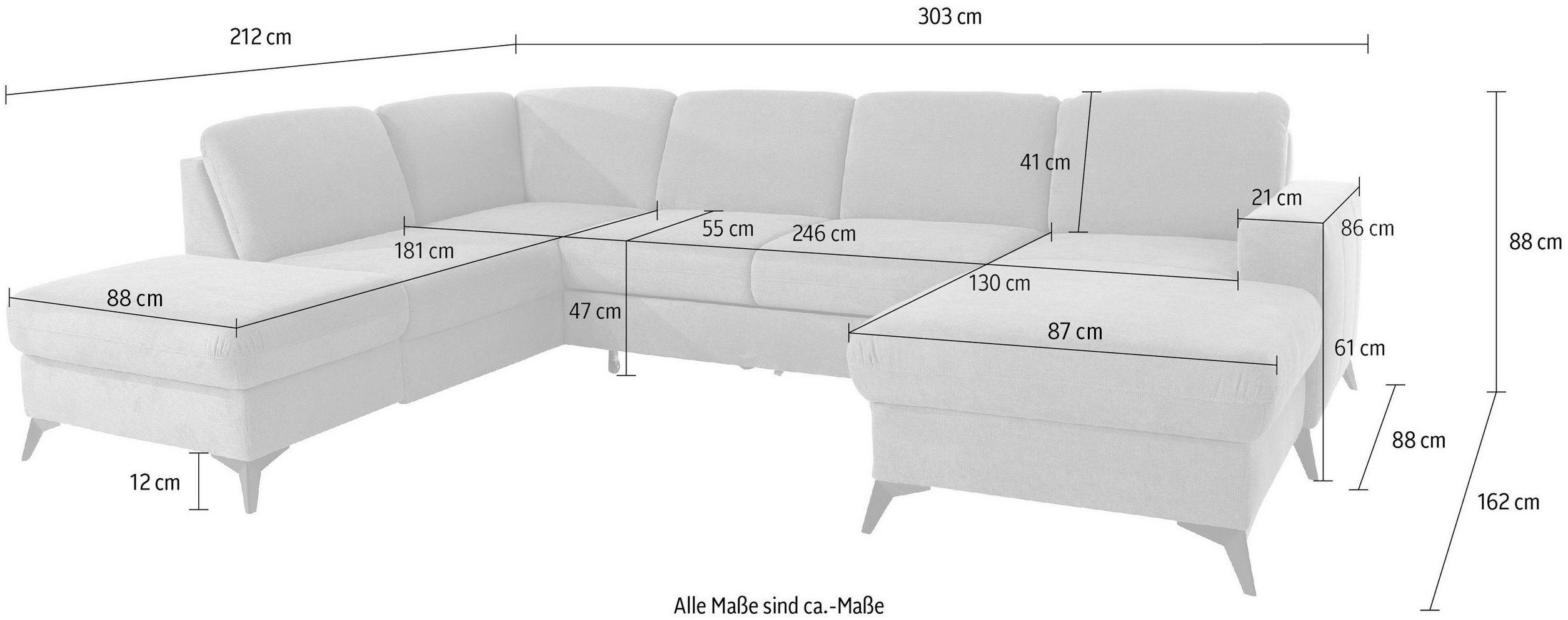 Places of Style Zithoek Lolland U-vorm Naar keuze met slaapfunctie en bergruimte, ook met afwasbare bekleding