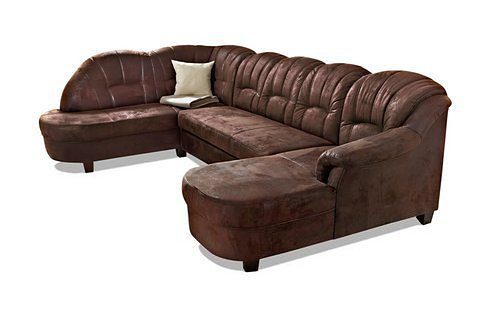 Home affaire Zithoek Budapest, viel Platz, Breite 288cm, zeitlos und elegant, U-Form optioneel met slaapfunctie bruin, zithoeken, Breedte
