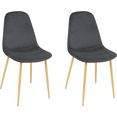 paroli stoel skadi (set van 2 of 4), met velours-overtrek en in 2 framekleuren (set) grijs
