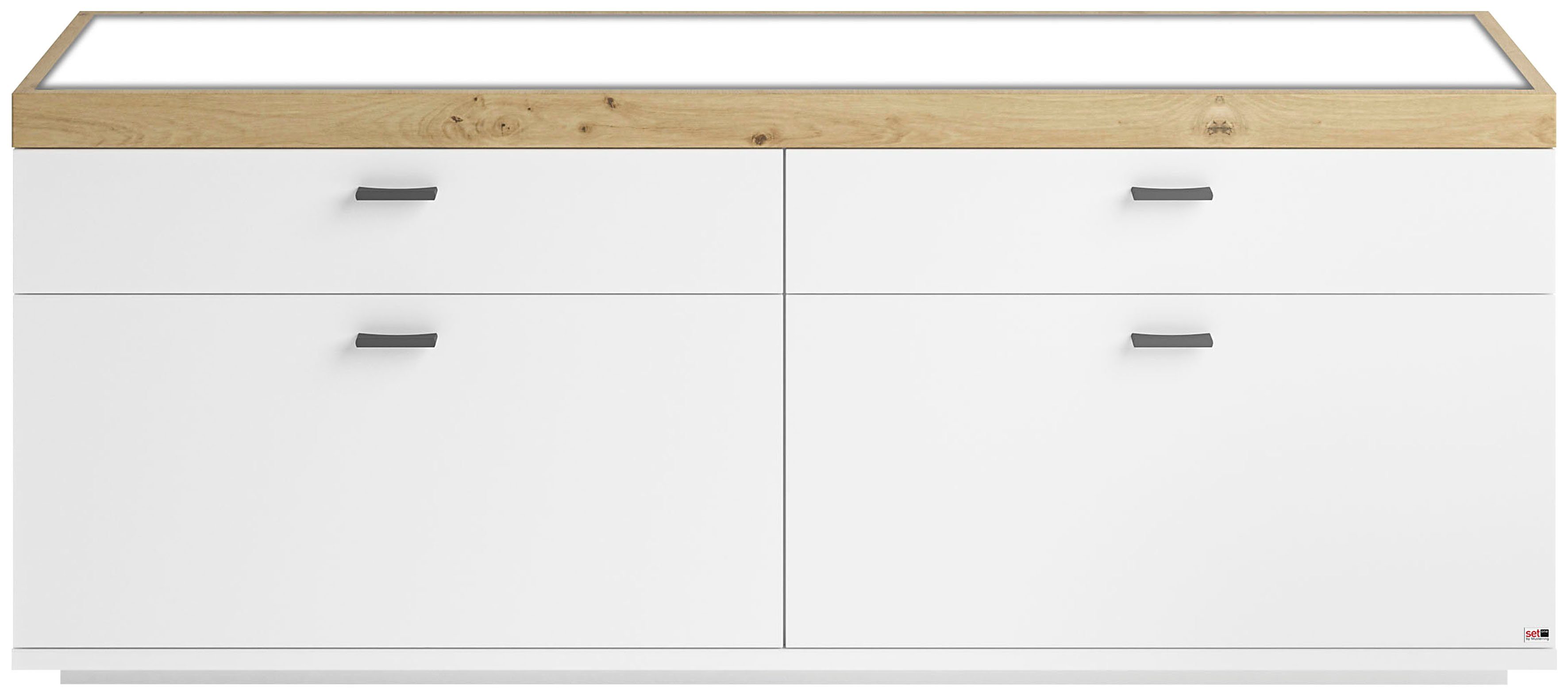 set one by Musterring Tv-meubel Lancaster lowboards maat 150 cm x 60 cm x 43,8 cm wit