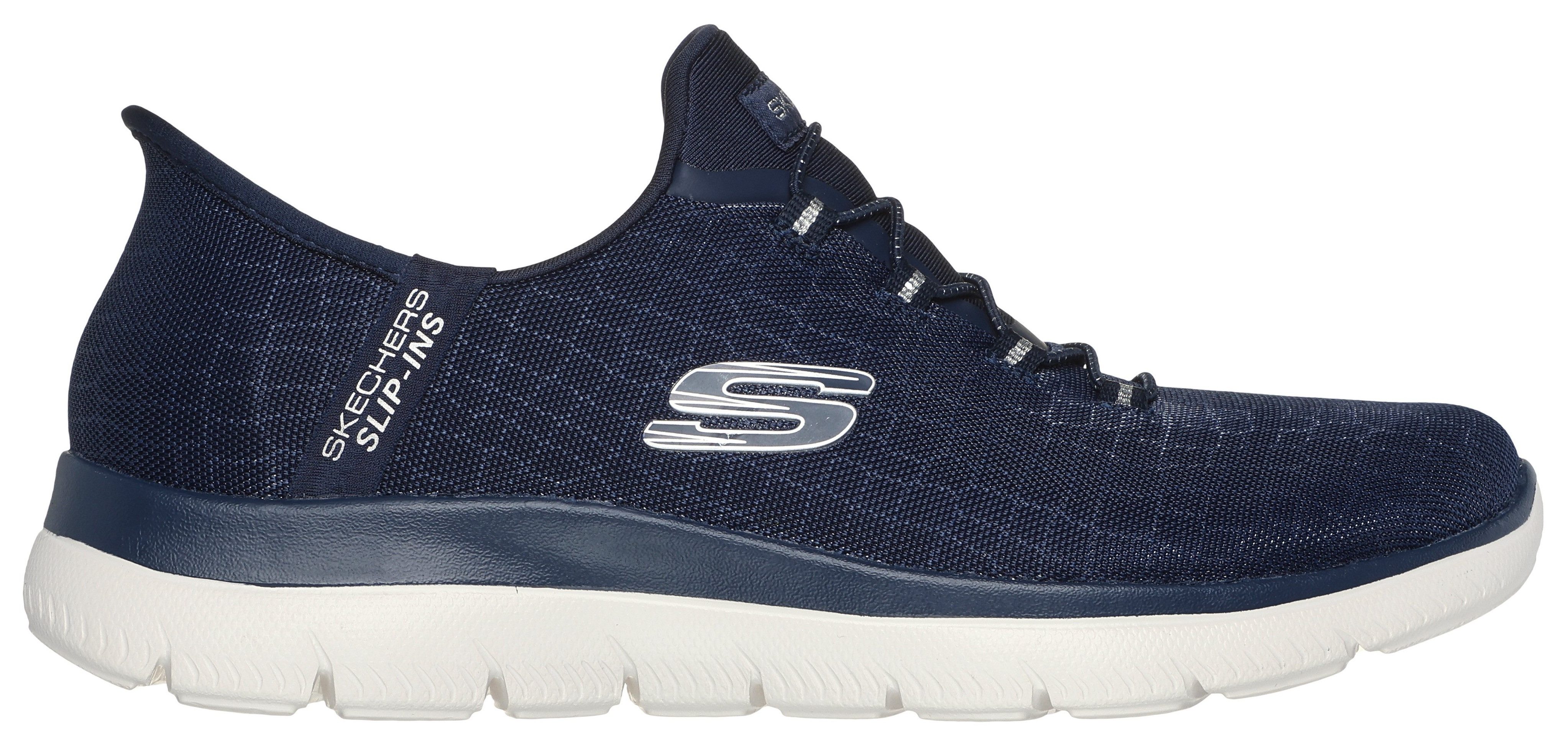 Skechers Slip-on sneakers SUMMITS-CLASSY NIGHT Slippers, vrijetijdsschoen met comfortabele hielkussenfunctie