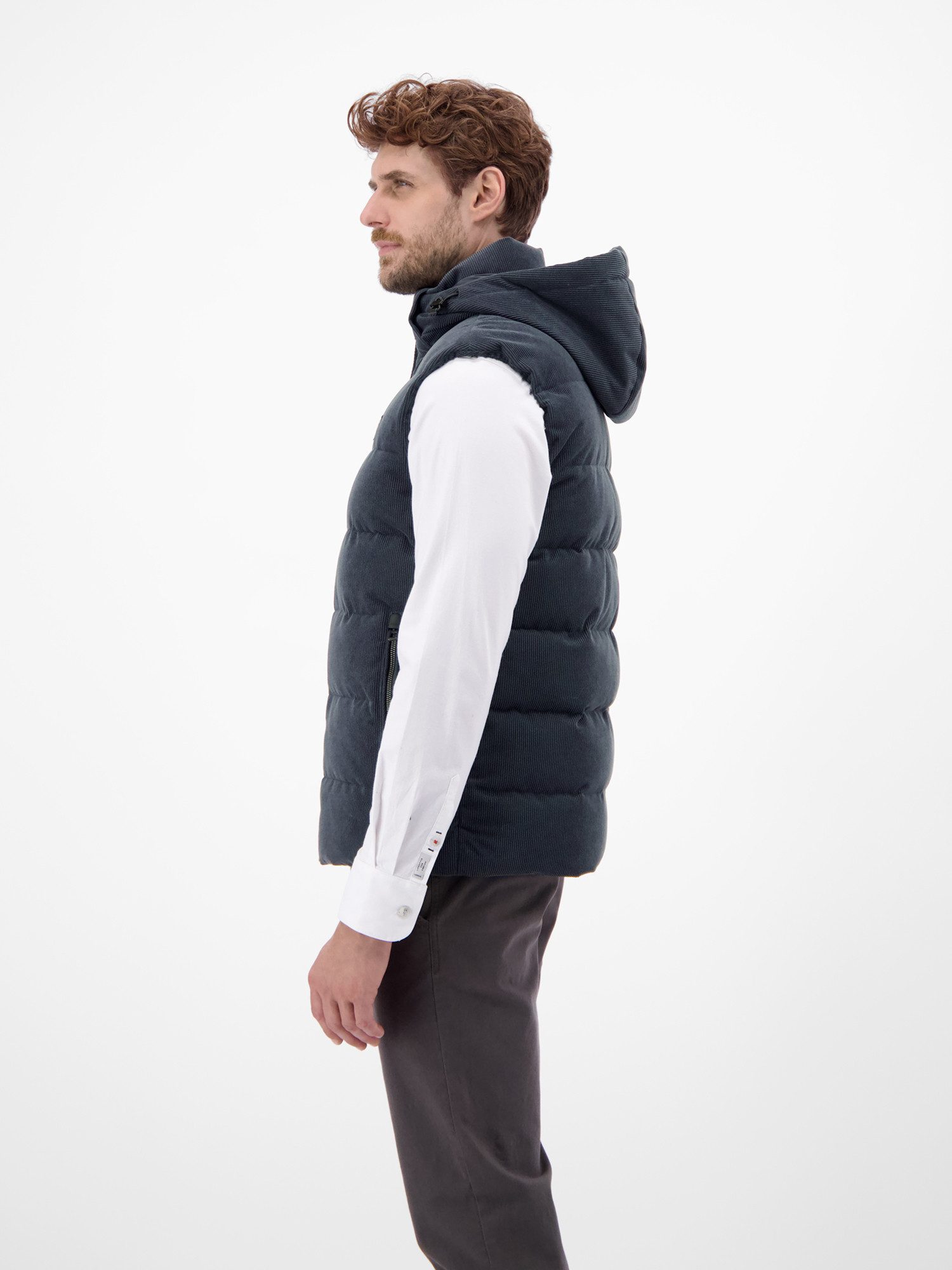 Lerros Bodywarmer LERROS Heren gewatteerde bodywarmer in functionele corduroy-look