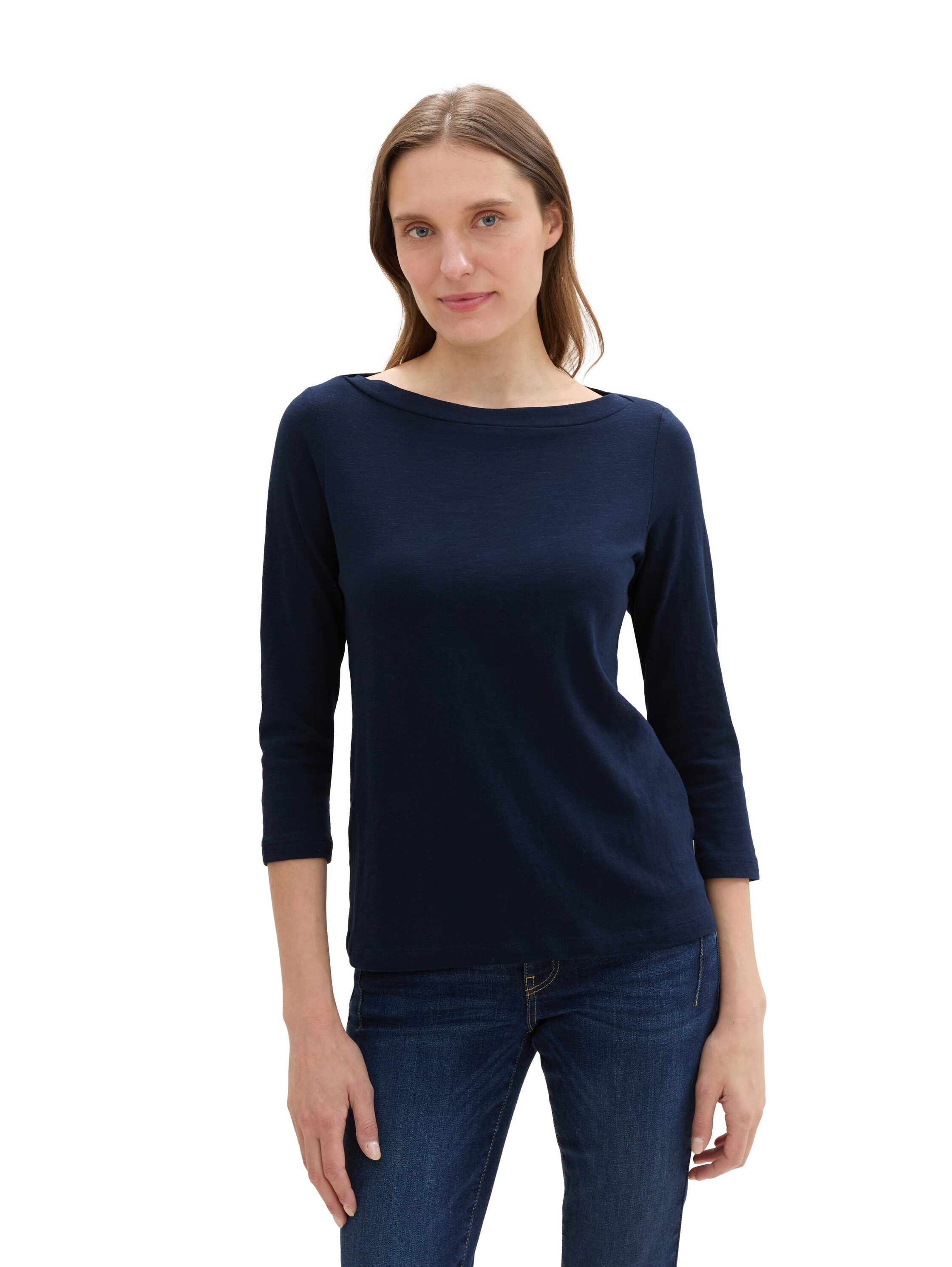 Tom Tailor Shirt met 3 4 mouwen met korte mouwen