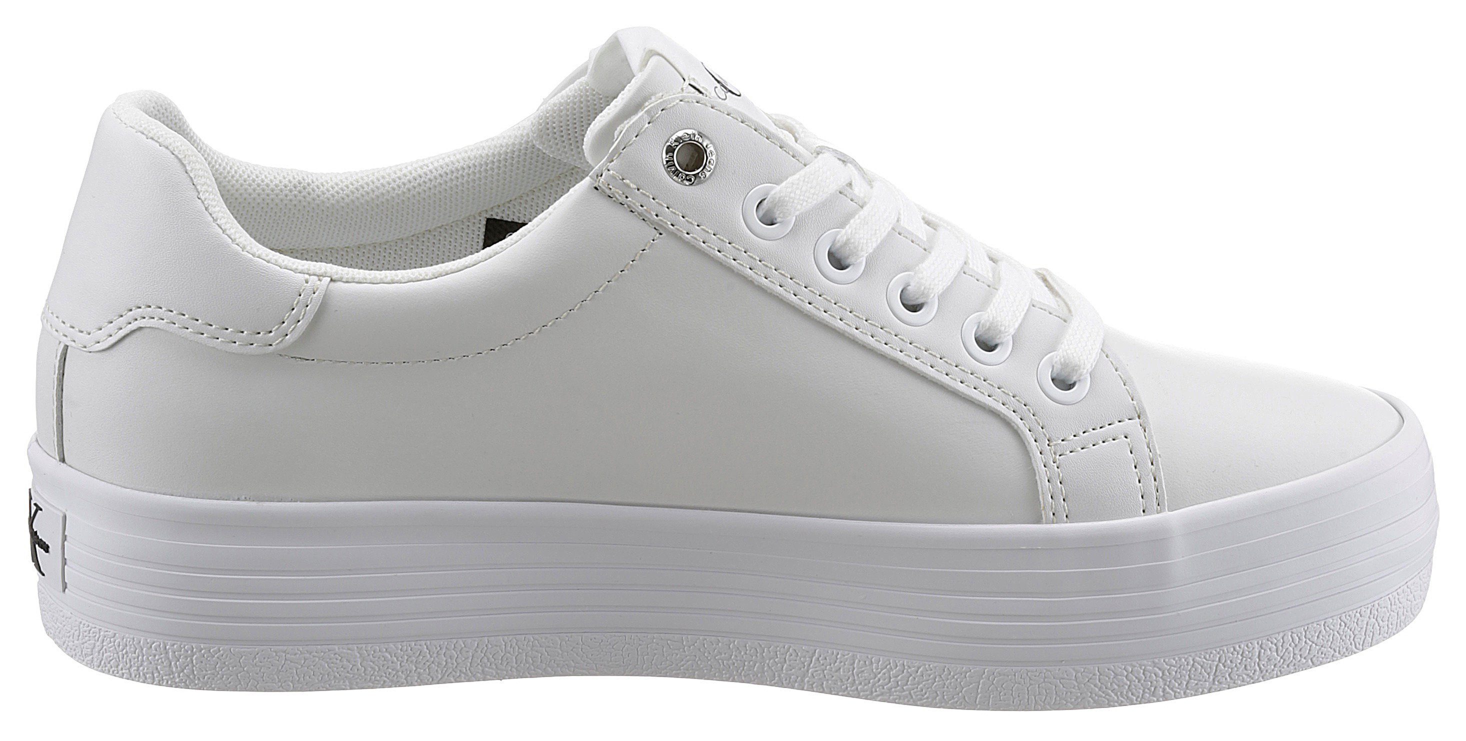 Calvin Klein Plateausneakers VULC FLATFORM LACEUP LOW LTH zachte schachtvering, vrijetijdsschoen, lage schoen, veterschoen