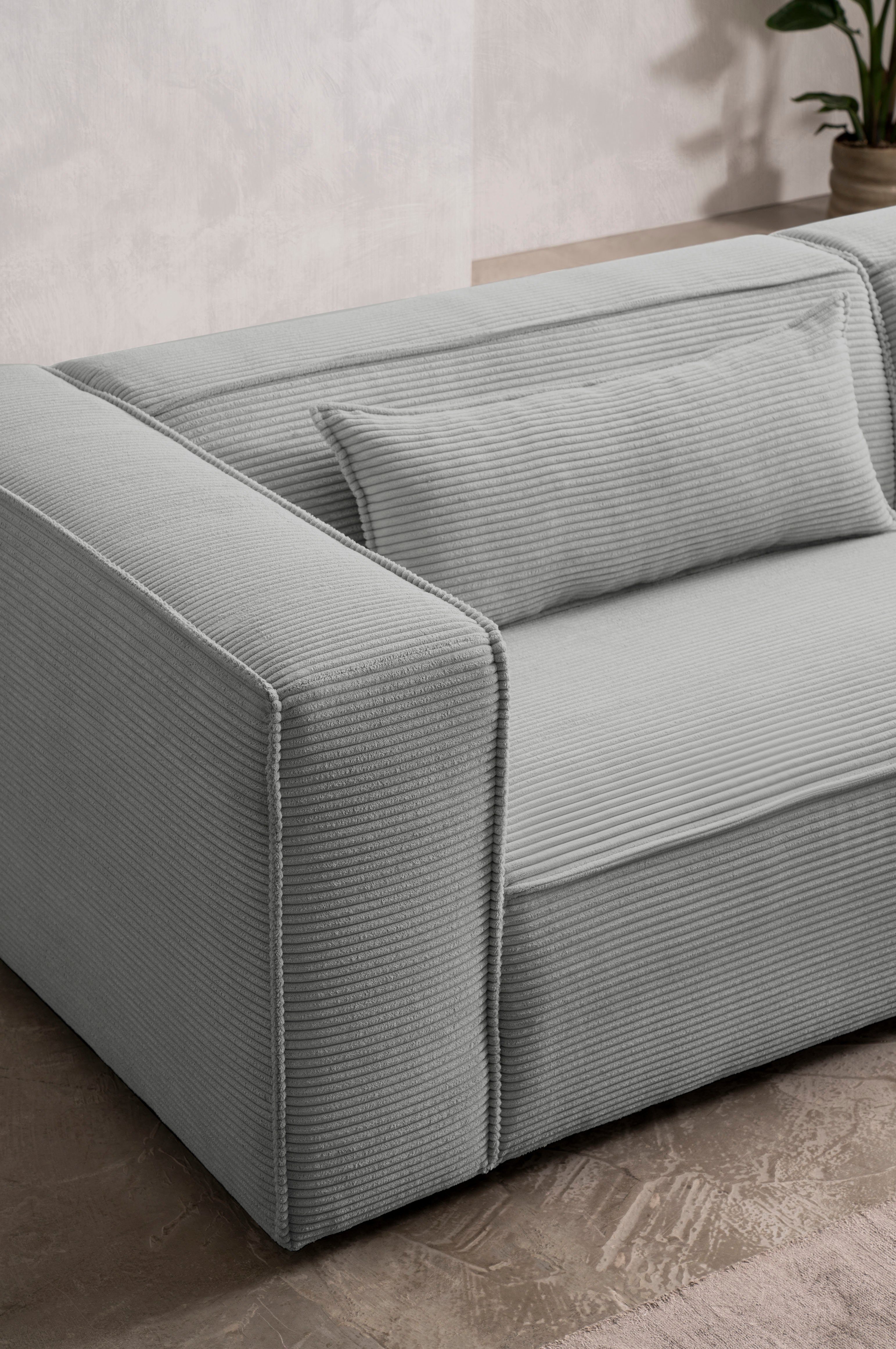 LeGer Home by Lena Gercke 3-zitsbank PIARA, bank met biesnaad, sofa in cord of linnenlook