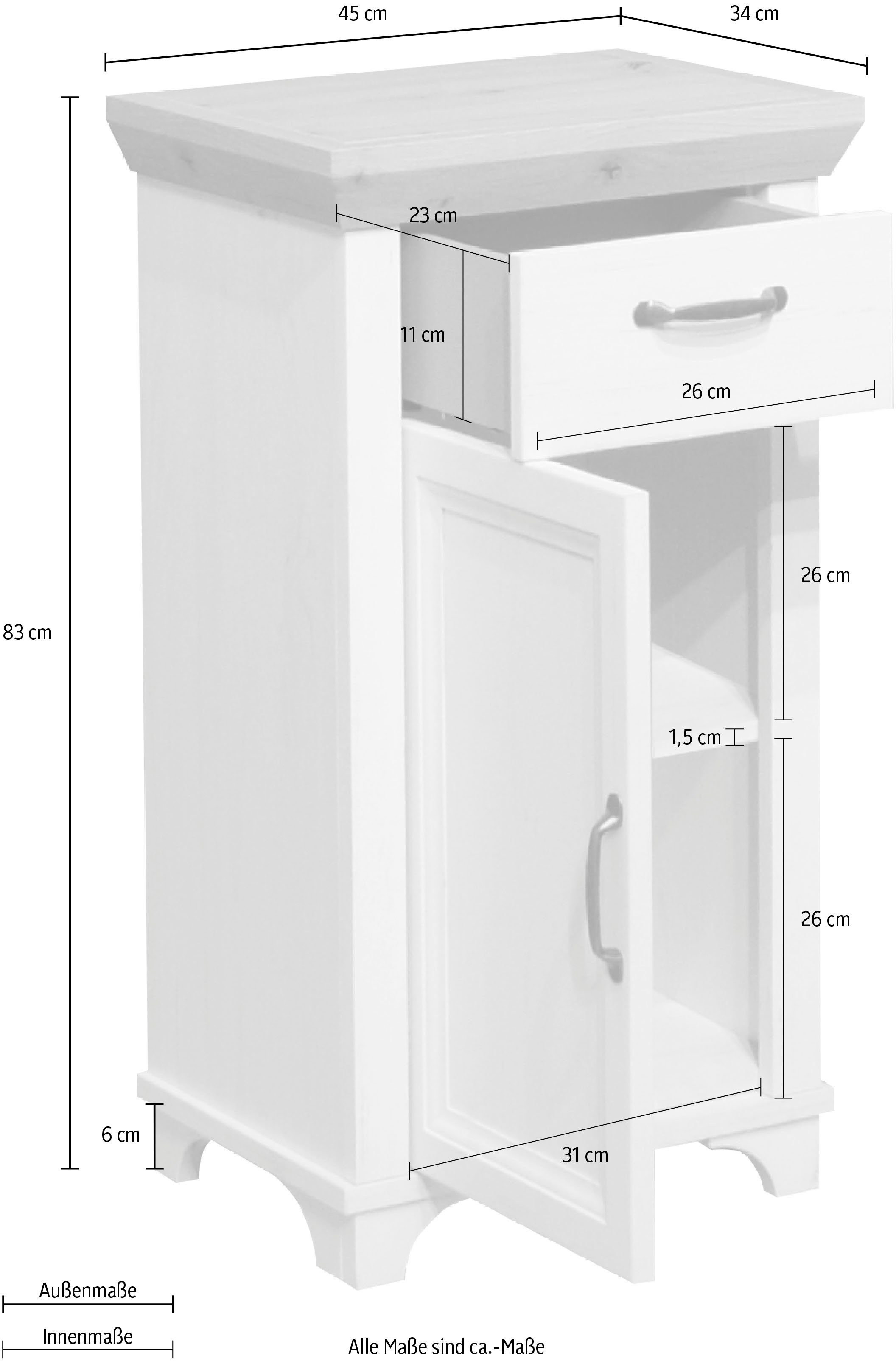 Mäusbacher Onderkast Mali Landelijke stijl, breedte 45 cm, hoogte 83 cm, metalen grepen