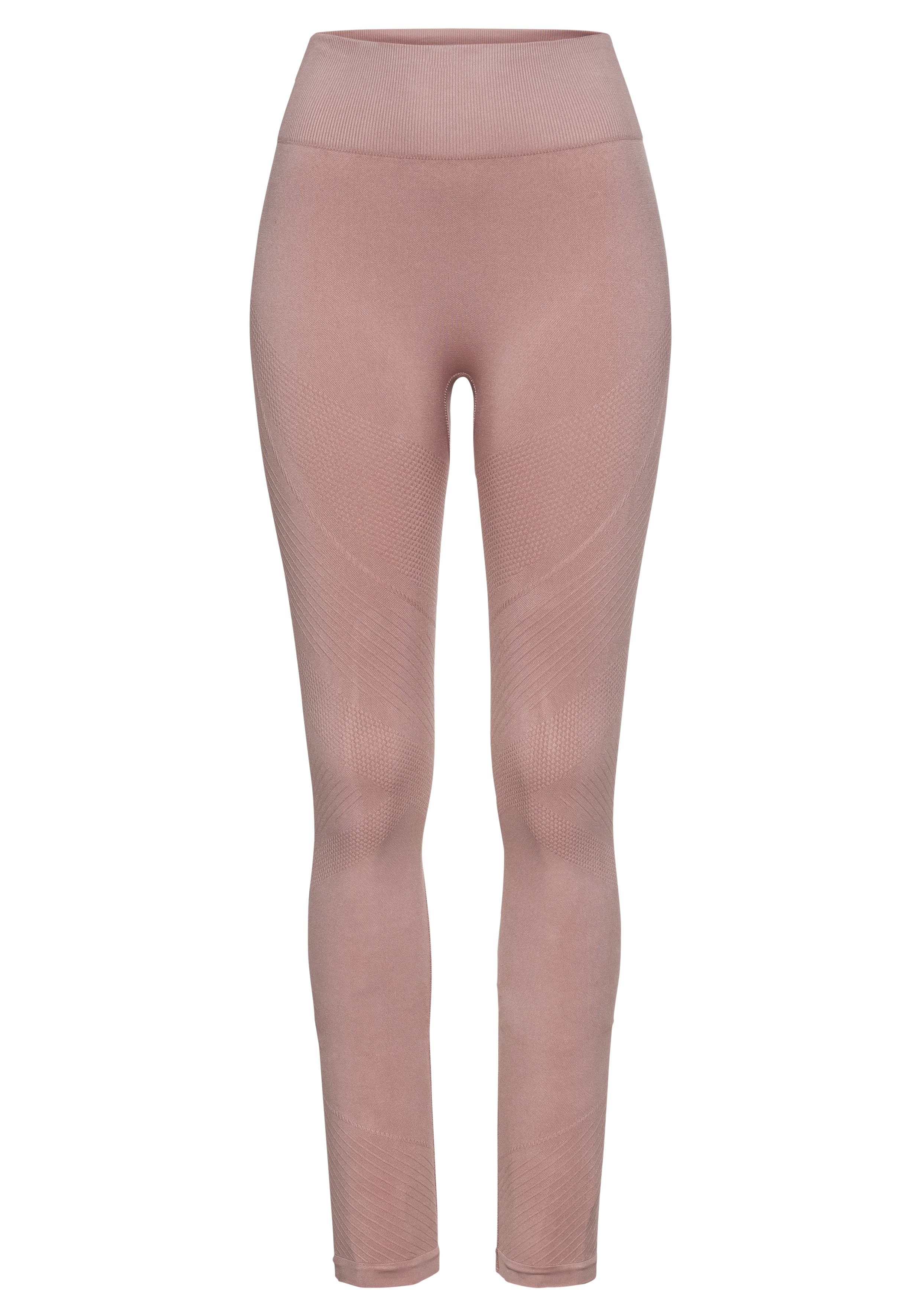 Lascana Naadloze legging Po Push Up met ribstructuur en shaping-effect, sportbroek, sportleggings