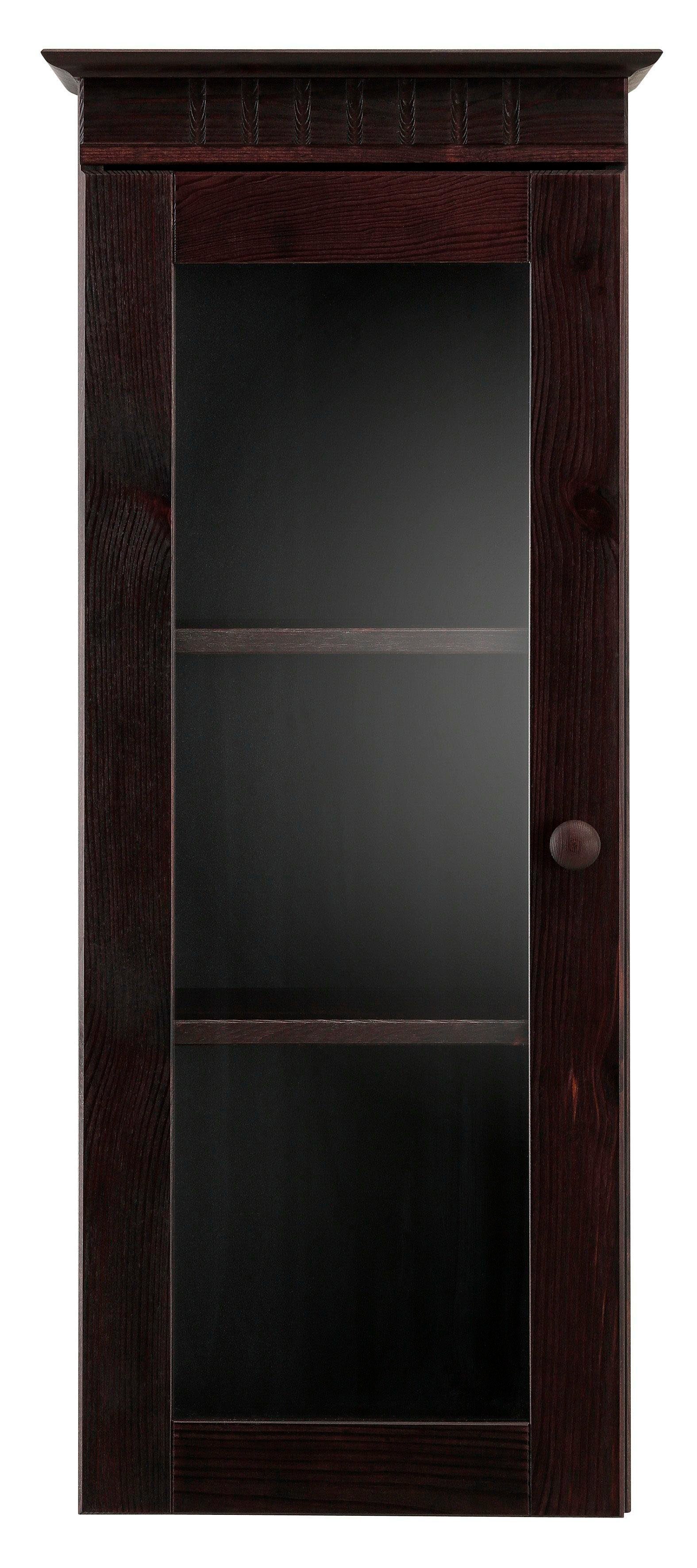 Home affaire Hangende vitrinekast Cubrix, optioneel met of zonder glazen deur gemaakt van prachtig massief grenen, breedte 35 cm, hoogte 85 cm