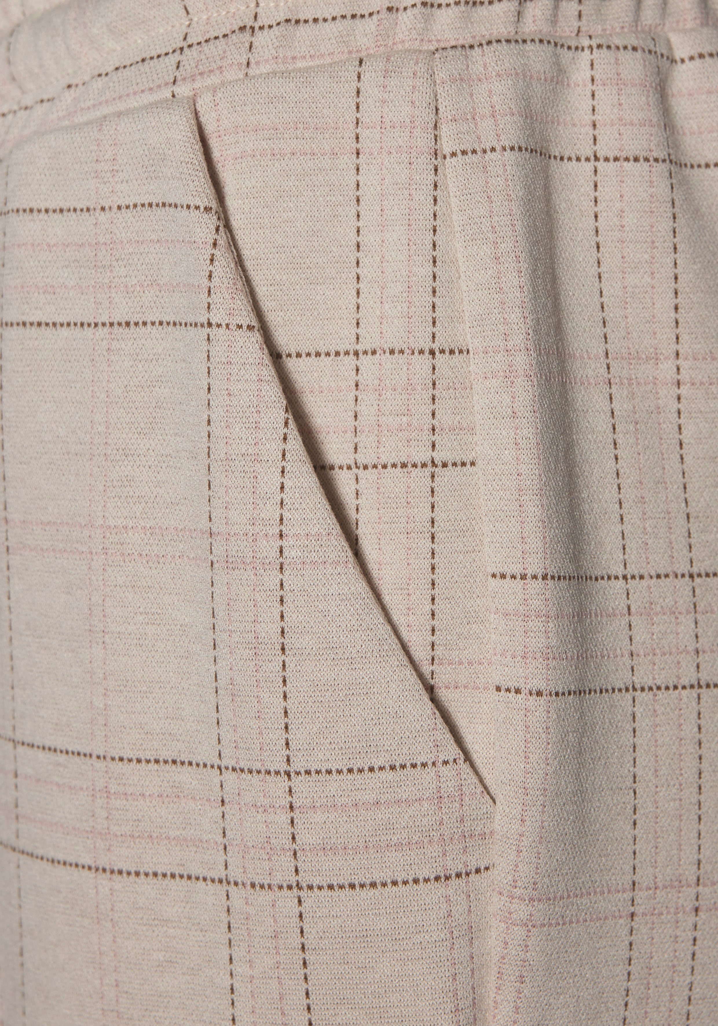 Vivance Joggingbroek met ruitjespatroon instapbroek strakke pasvorm casual-chic