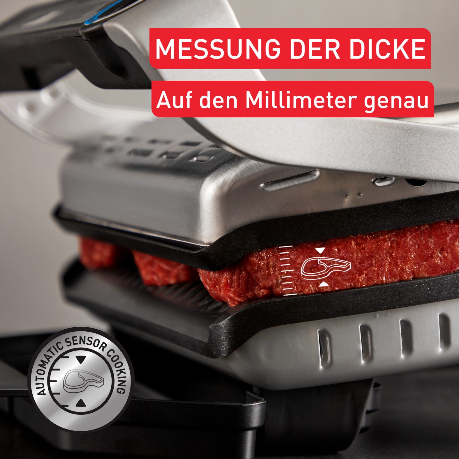 Tefal Contactgrill OptiGrill + XL, erneuerte Kochstufenanzeige, 9 automatische Programme vernieuwde kookniveau-indicator, handmatig + 9 automatische programma's
