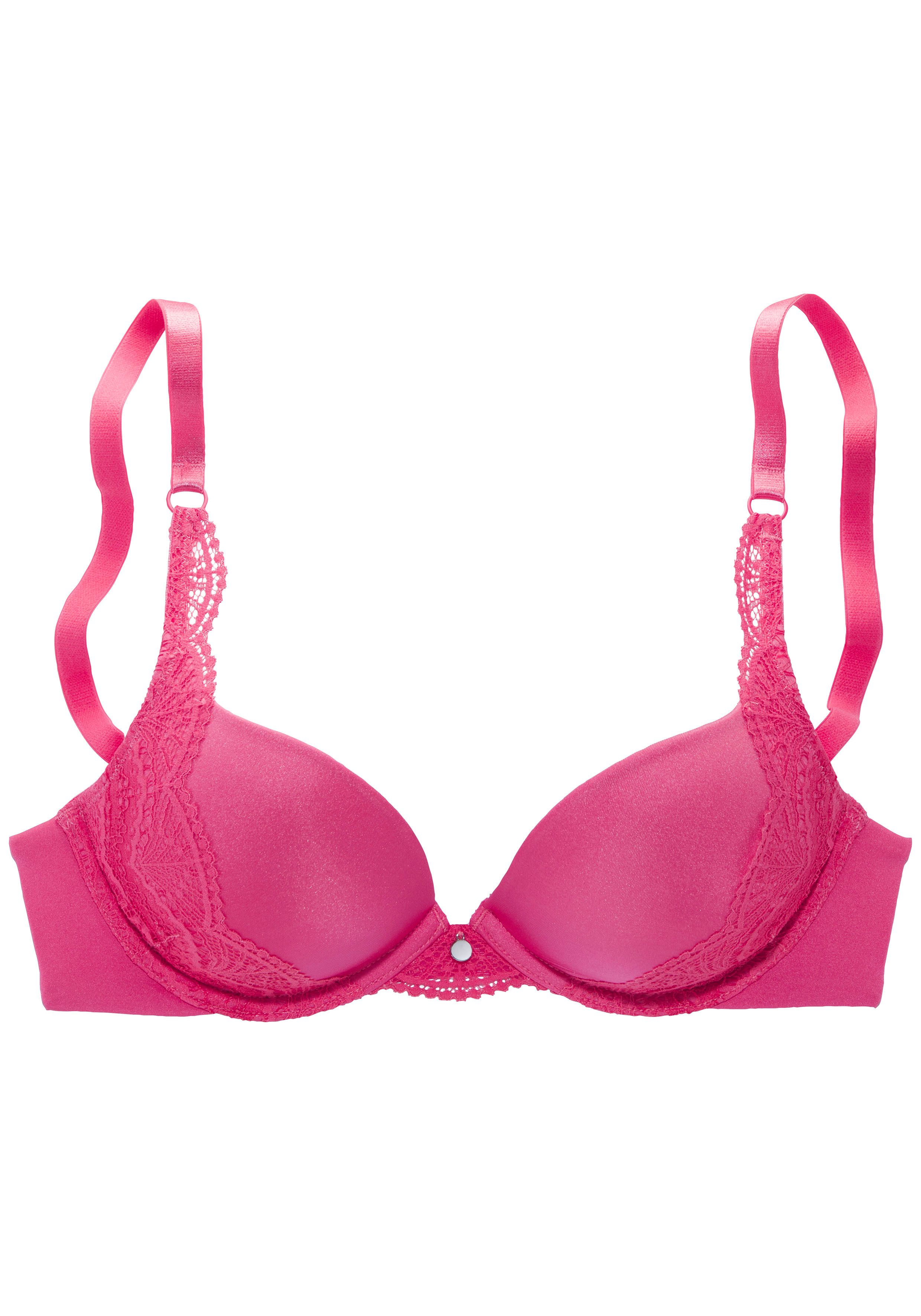s.Oliver RED LABEL Beachwear Push-up-bh Pauline met fijne kant aan de zijkant van de cup en modieus accessoire, lingerie