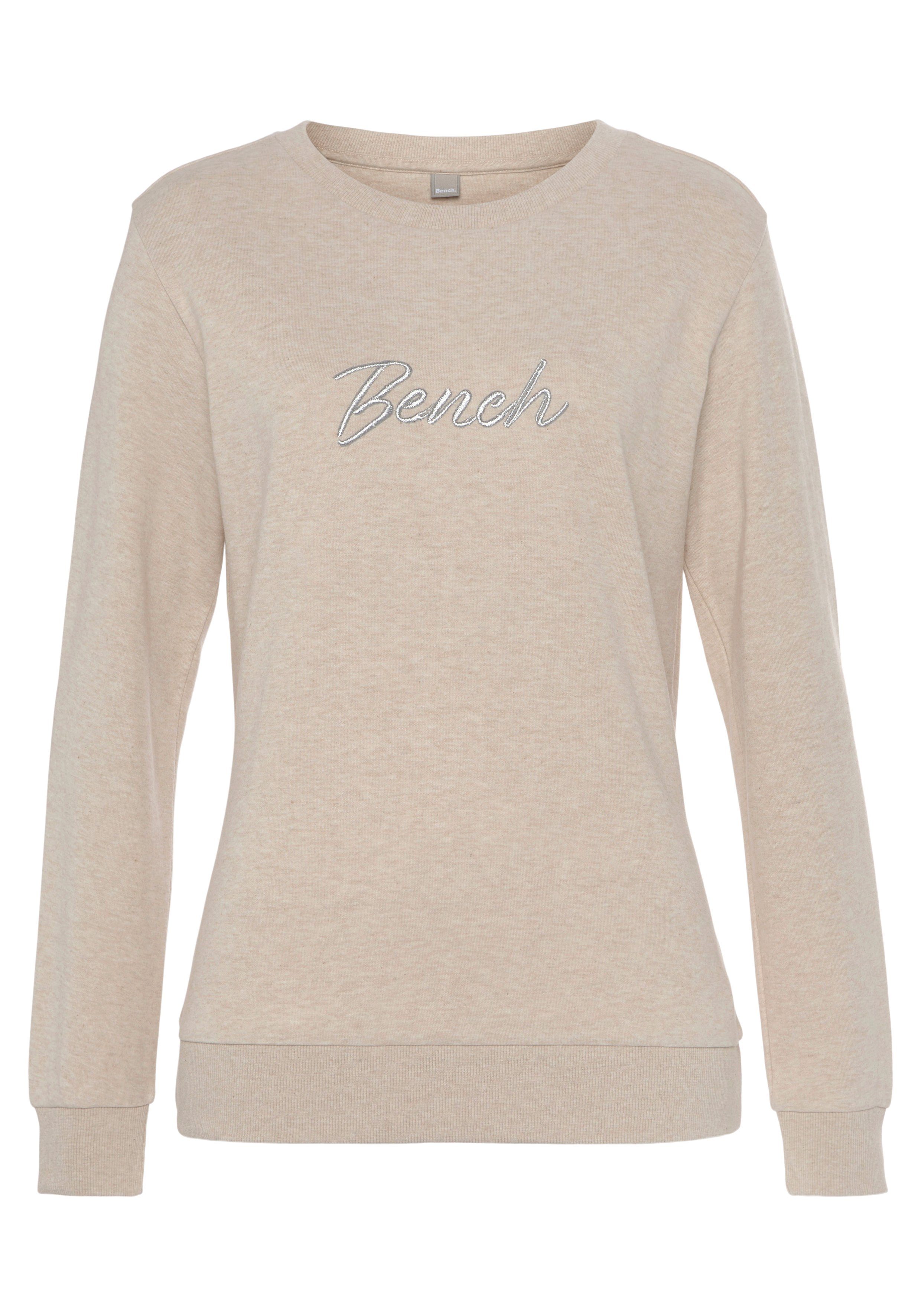 Bench. Loungewear Sweatshirt Loungeshirt met glanzende logo-borduurwerk, loungewear