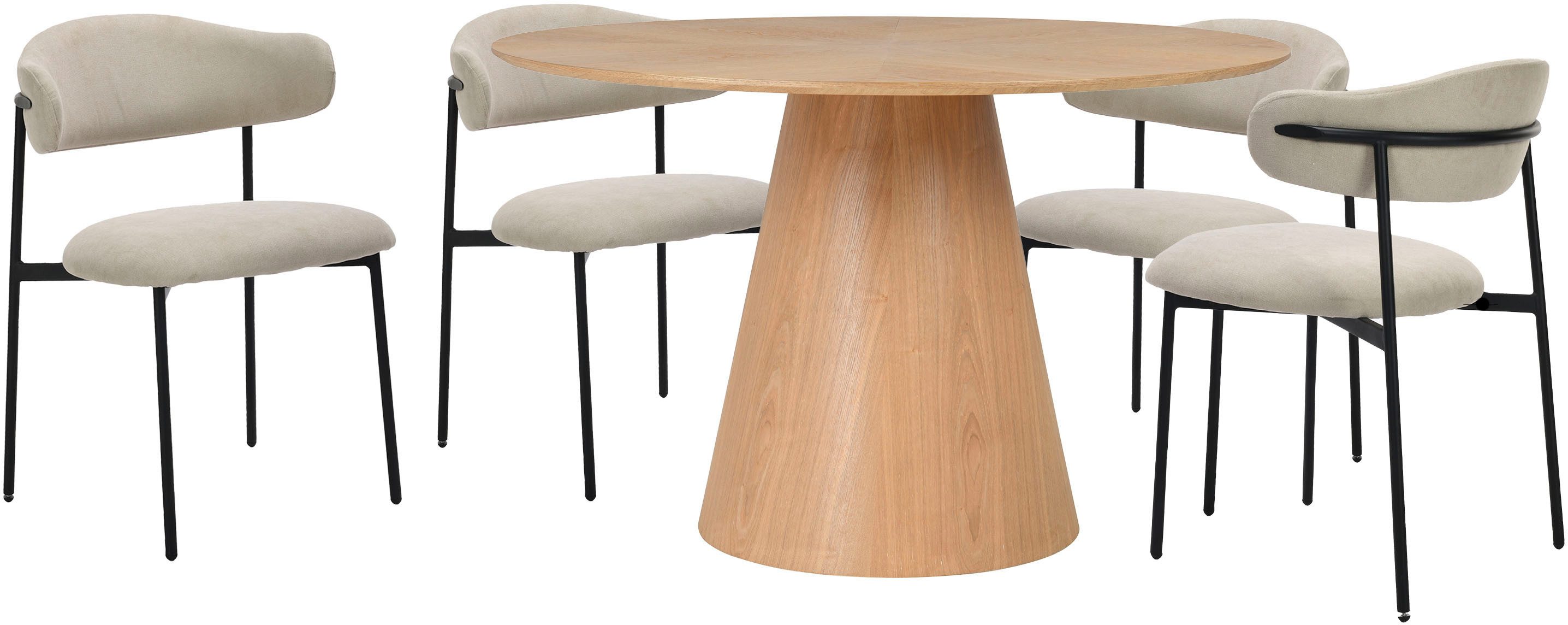 byLIVING Eetkamerstoel Jersey (2-stuks set) Frame van metaal zwart, keukenstoel, geweven stofbekleding, diverse kleuren (set)