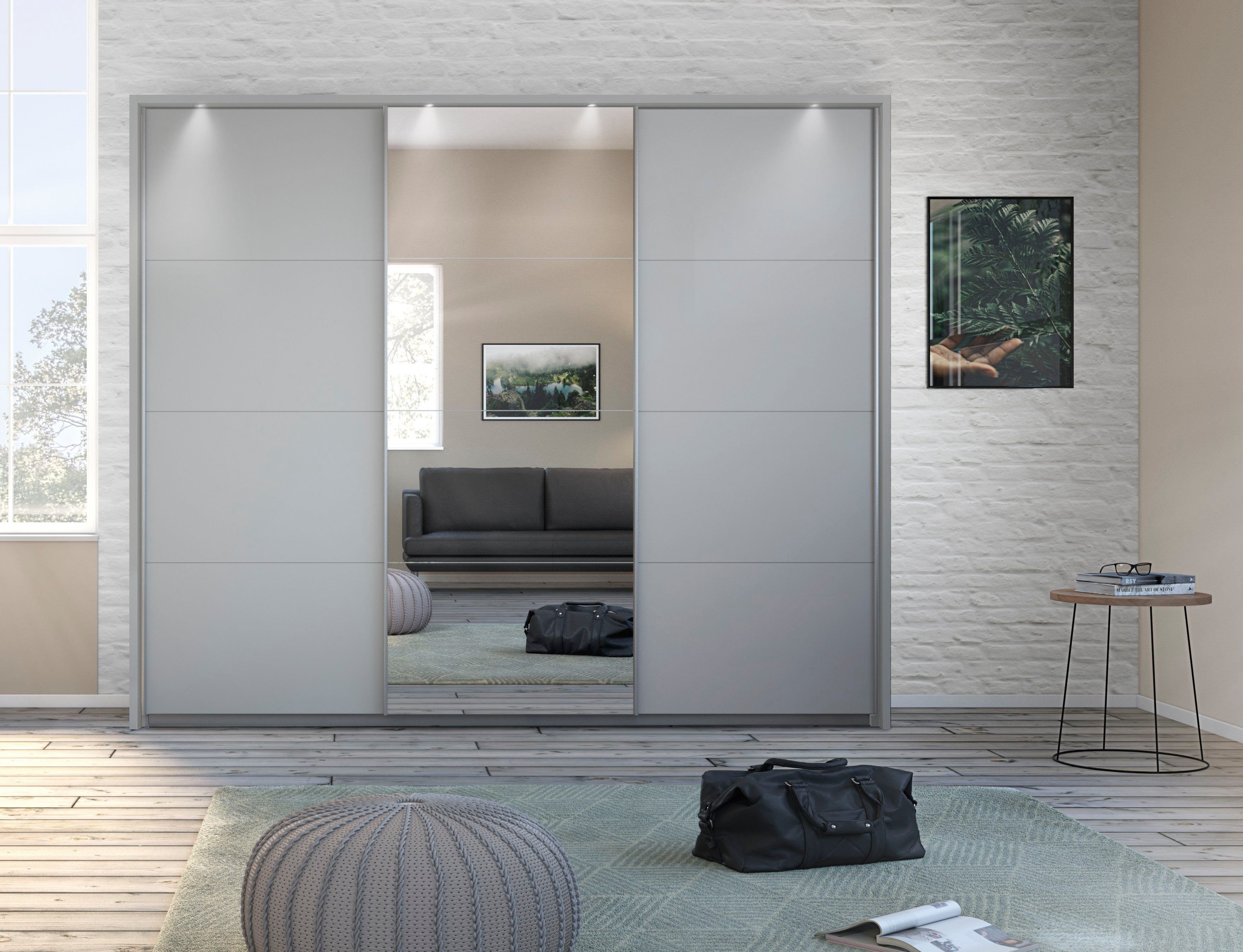 rauch Zweefdeurkast Kledingkast TOMA met passe-partout incl. rek inzet en extra legplanken made in germany zweefdeurkasten maat 278 cm x 214 cm x 64