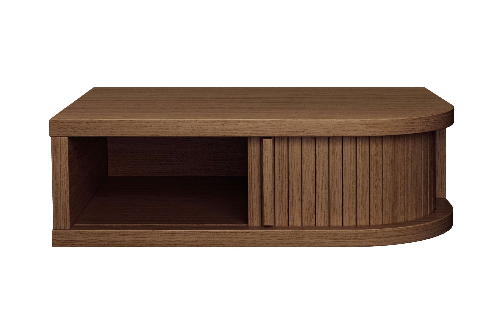 Woodman Nachtkastje Farsta in 3 kleuren, met tambour schuifdeuren, met eikenhout gefineerd