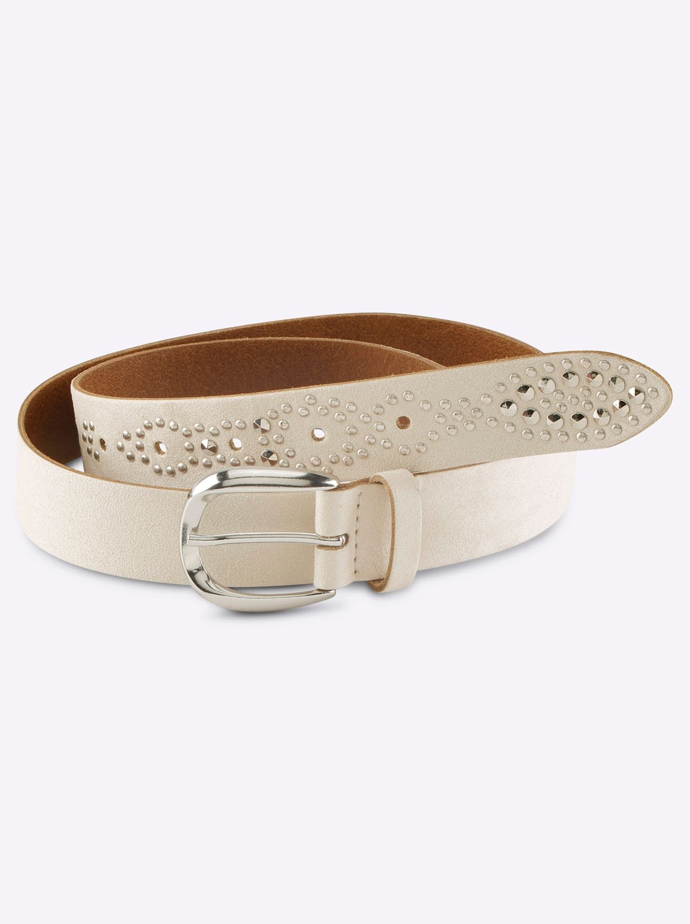 heine Leren riem unisex riemen maat 75 beige