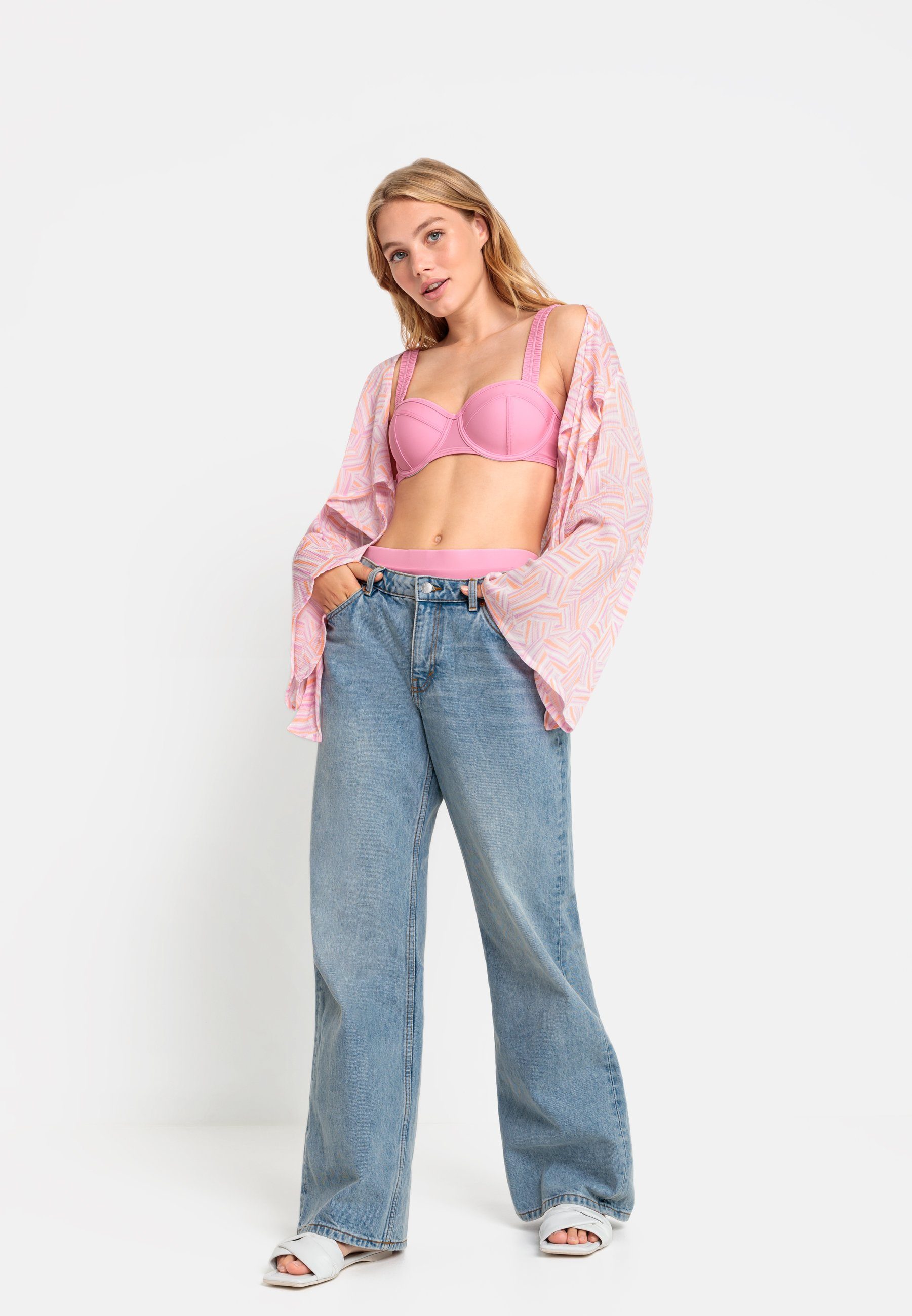 LSCN by LASCANA Bikinitop met beugels GINA met gerimpelde bandjes