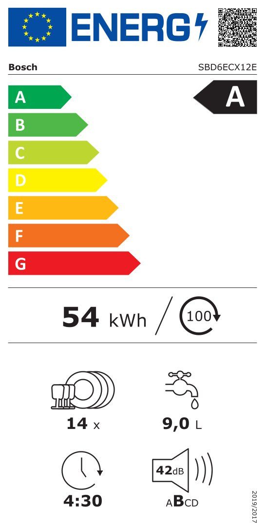 BOSCH Volledig geïntegreerde vaatwasser SBD6ECX12E, 86,5 cm x 59,8 cm