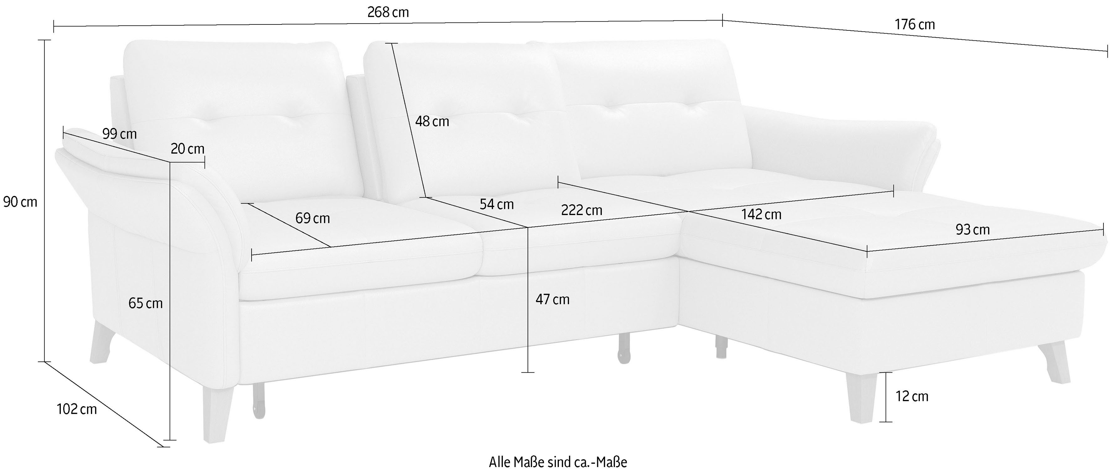 sit&more Hoekbank Göteborg Zitdiepteverstelling en binnenvering, naar keuze met slaapfunctie