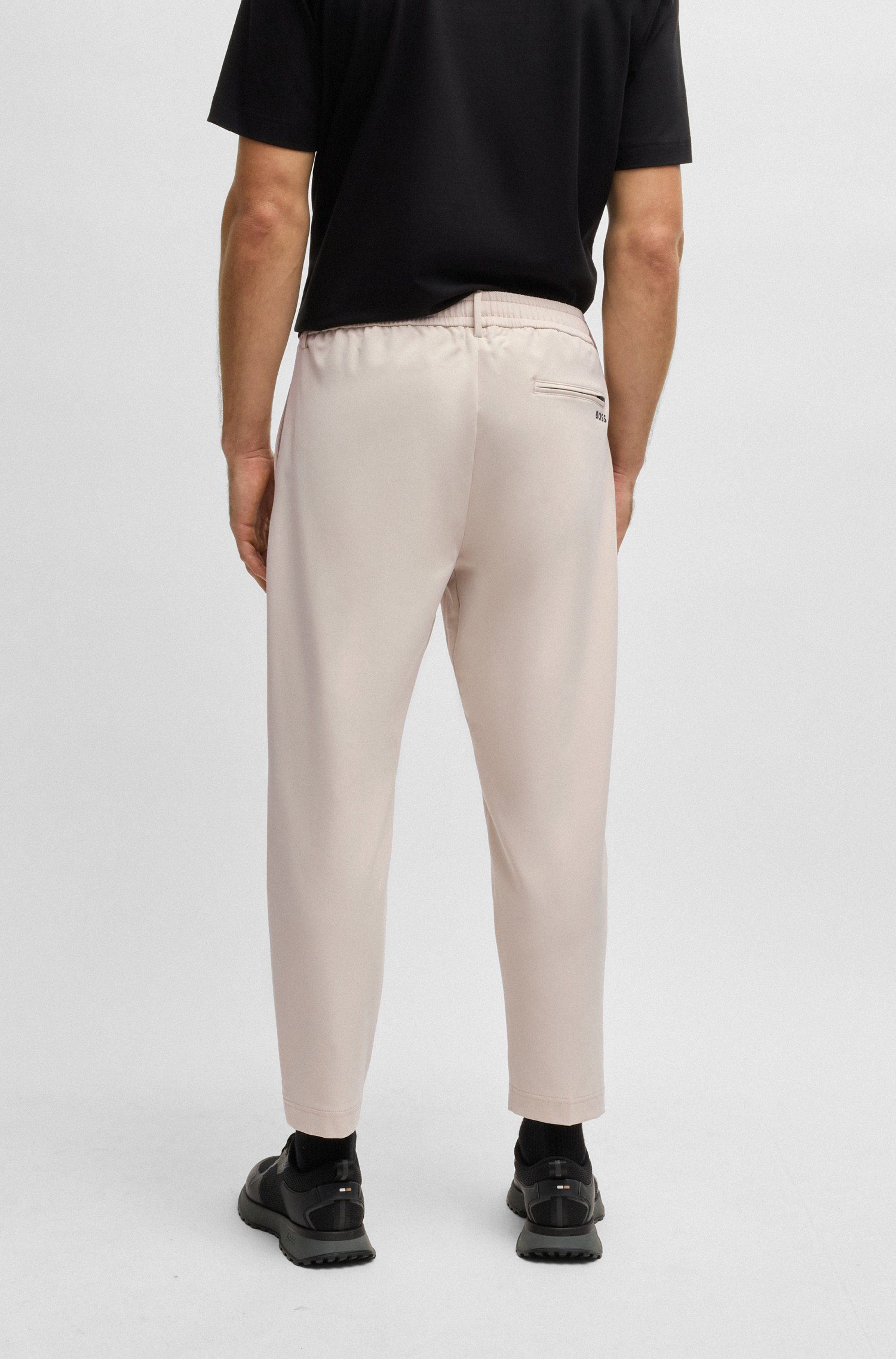 BOSS GREEN Geweven broek T_Convert-Pleat met trekkoord en merklabel