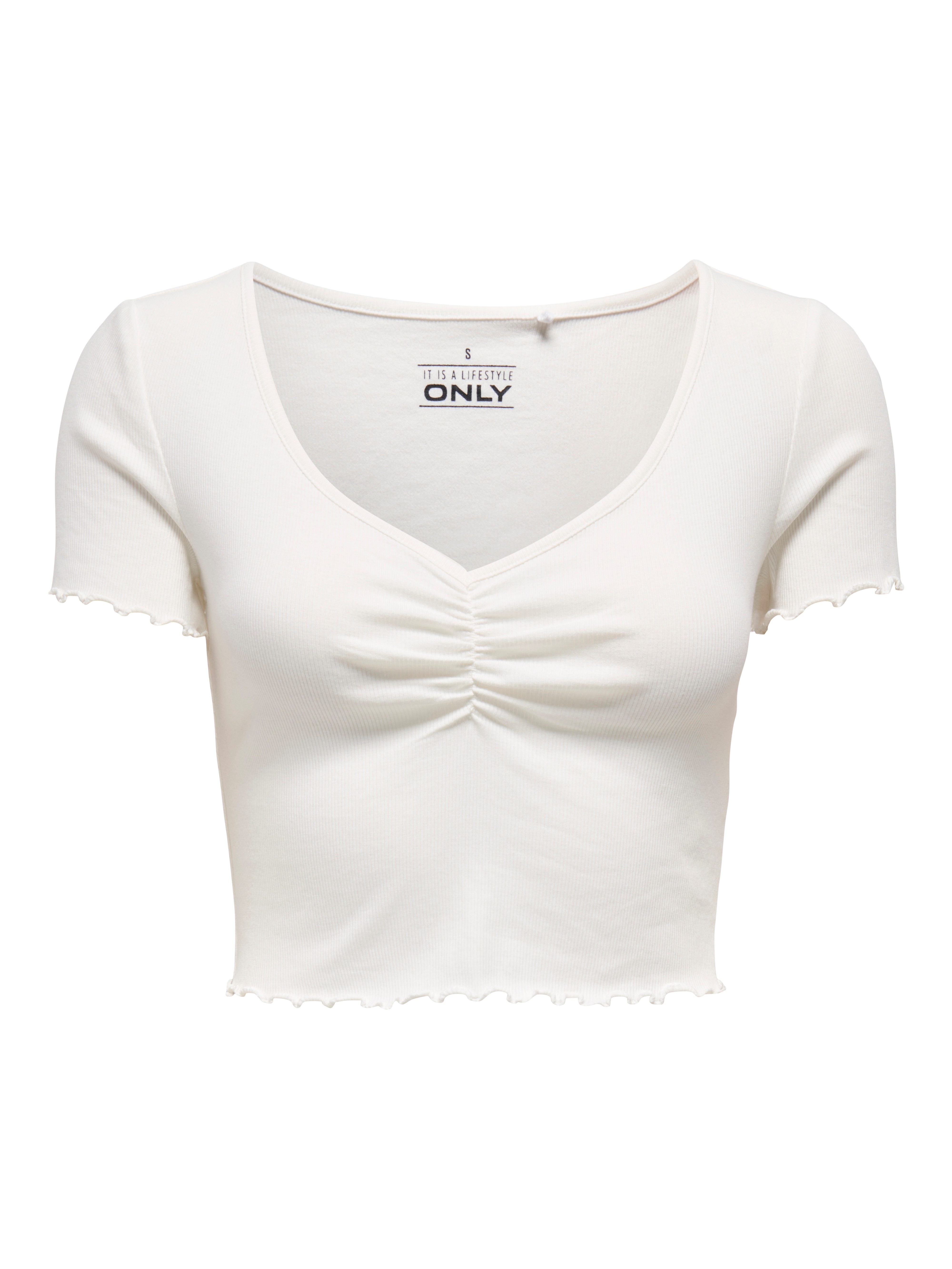 Only Shirt met korte mouwen ONLBETTY S/S V-NECK TOP CC JRS