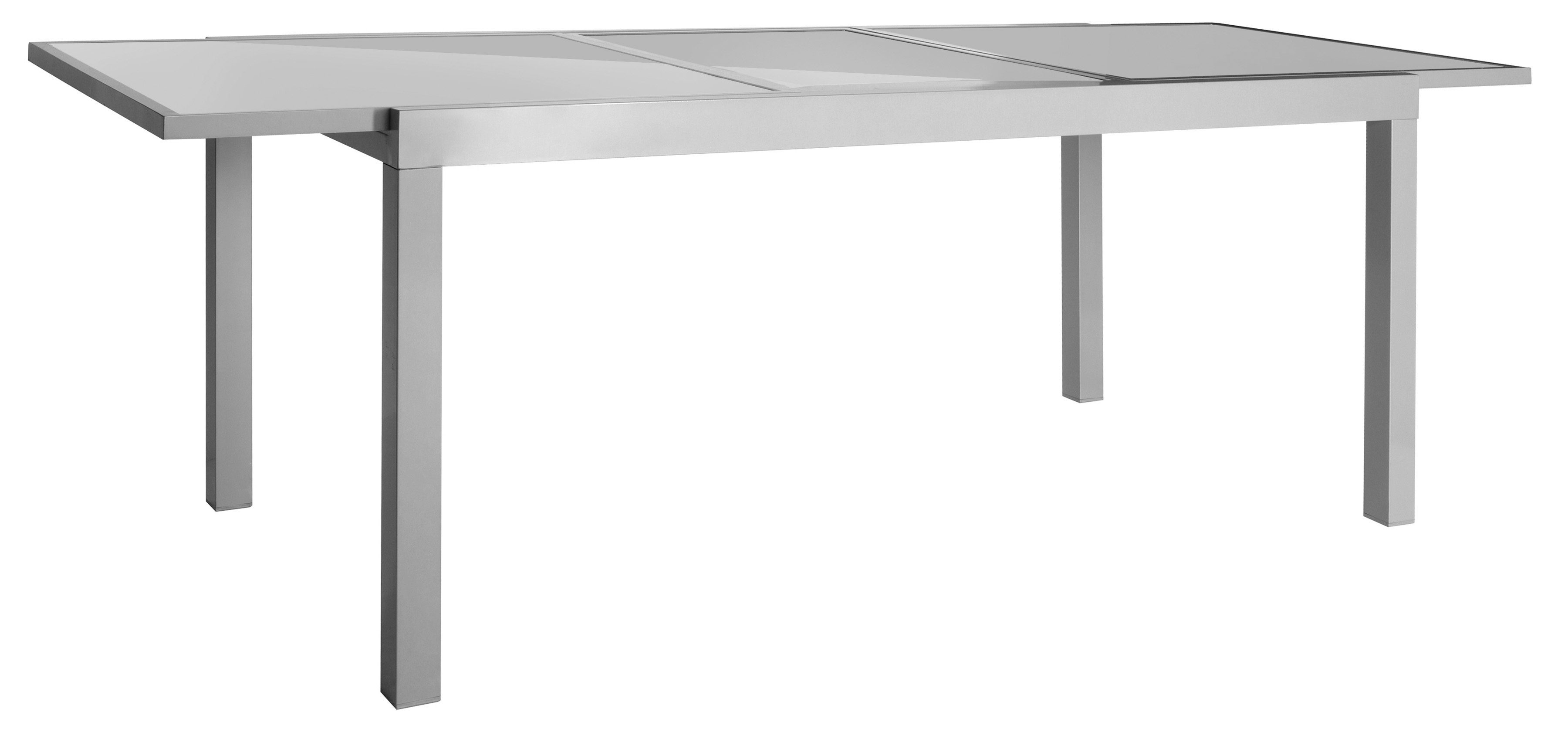 MERXX Tuin-eethoek Amalfi 4 stoelen, uitschuifbare tafel 90 x 120-180 cm, aluminium/textiel (5-delig)