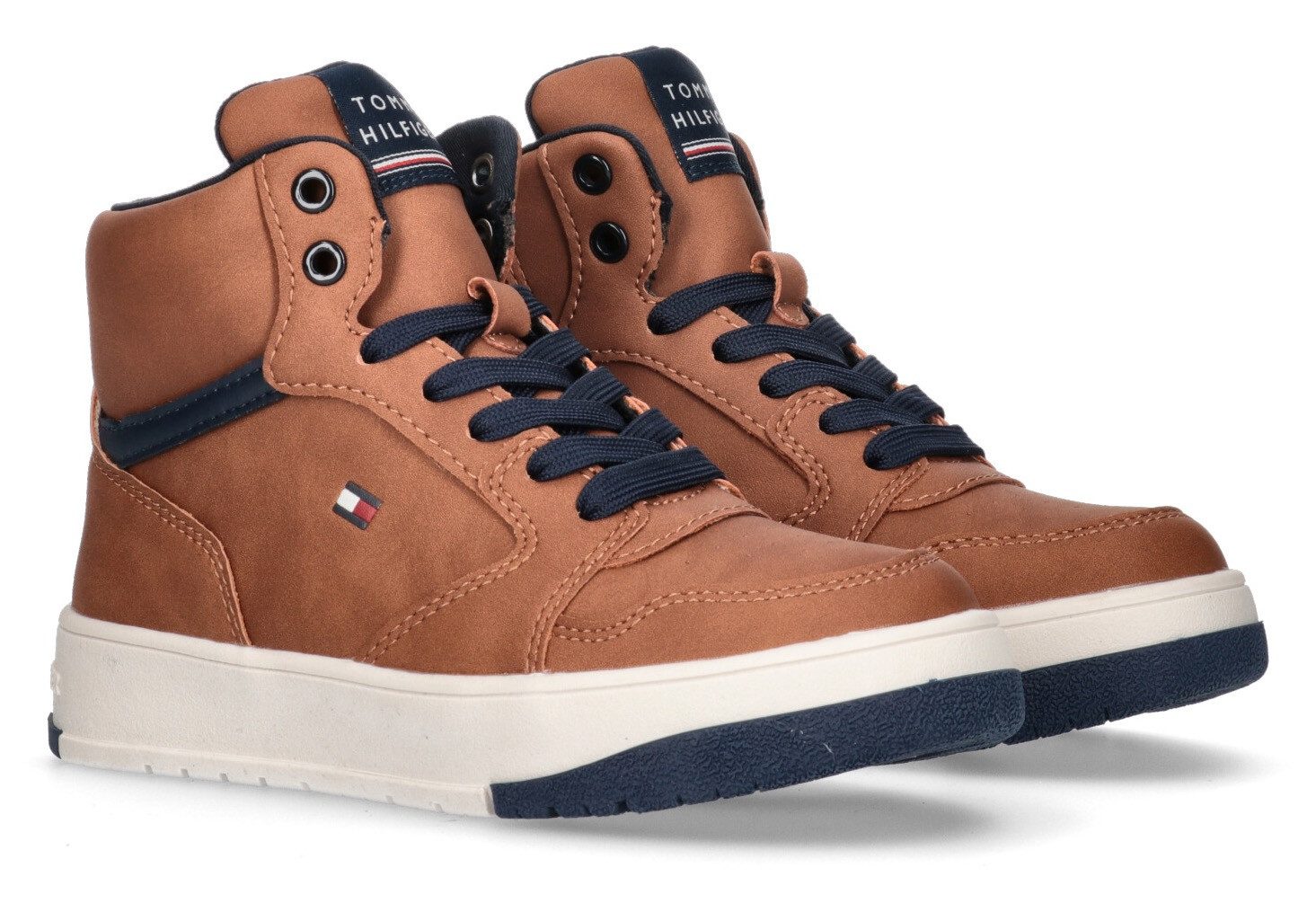 Tommy Hilfiger Sneakers high top sneaker, veterschoenen met zijlogovlag