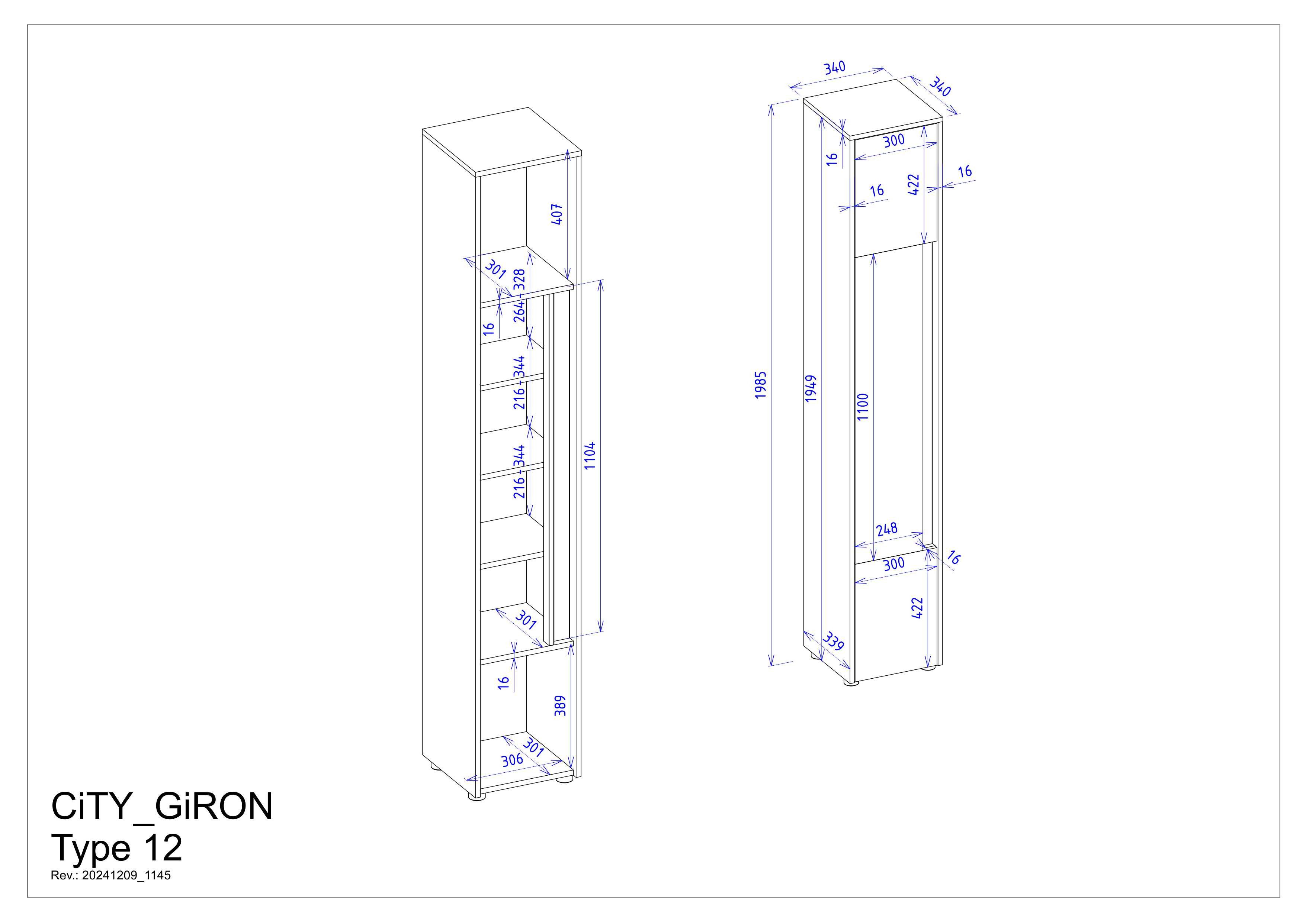 INOSIGN Hoge kast CITY/GIRON, badkamerkast met grepen, kast in tijdloos ontwerp