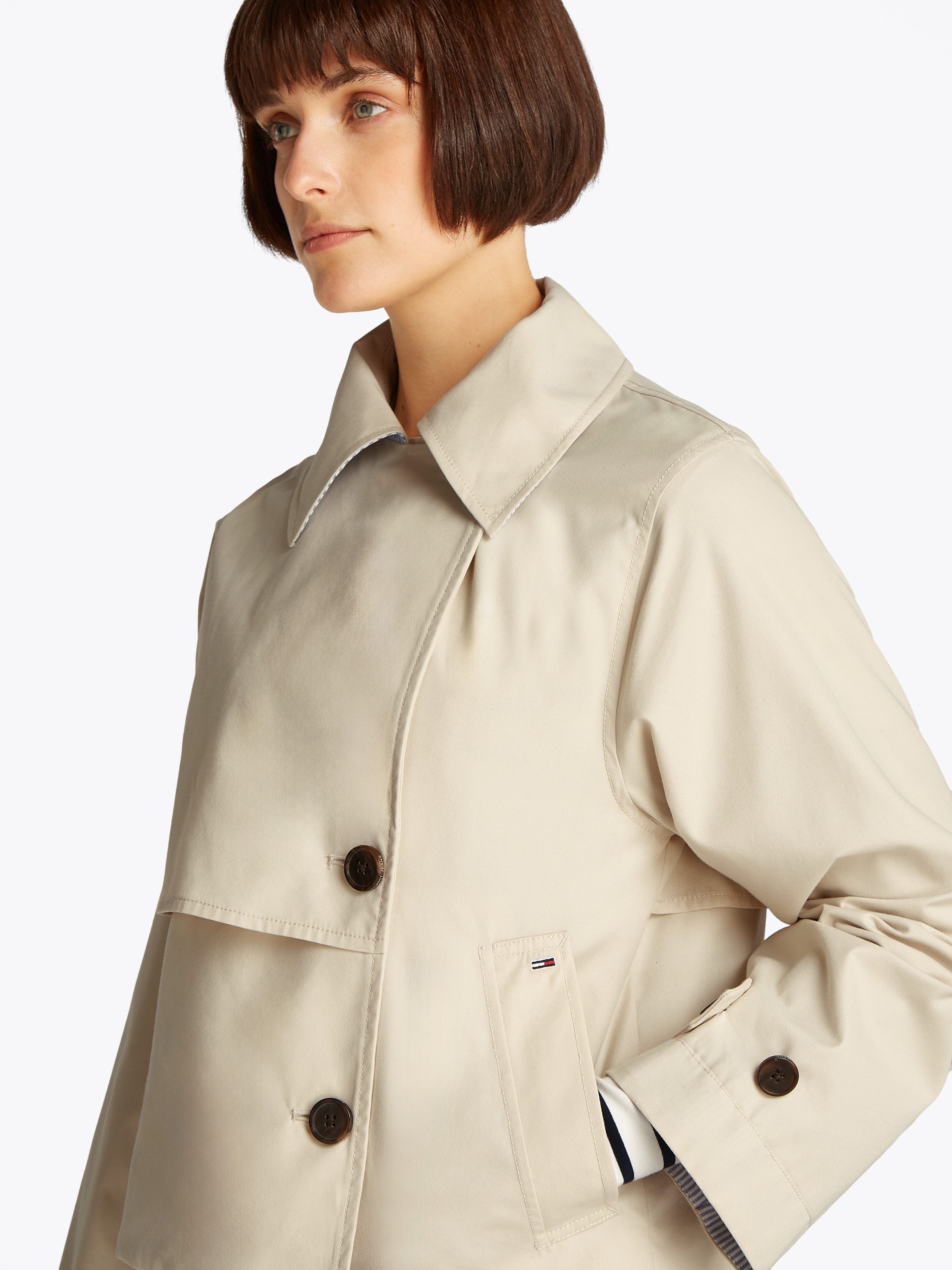 TOMMY JEANS Kort jack TJW SHORT TRENCH JACKET met korte snit, met insteekzakken