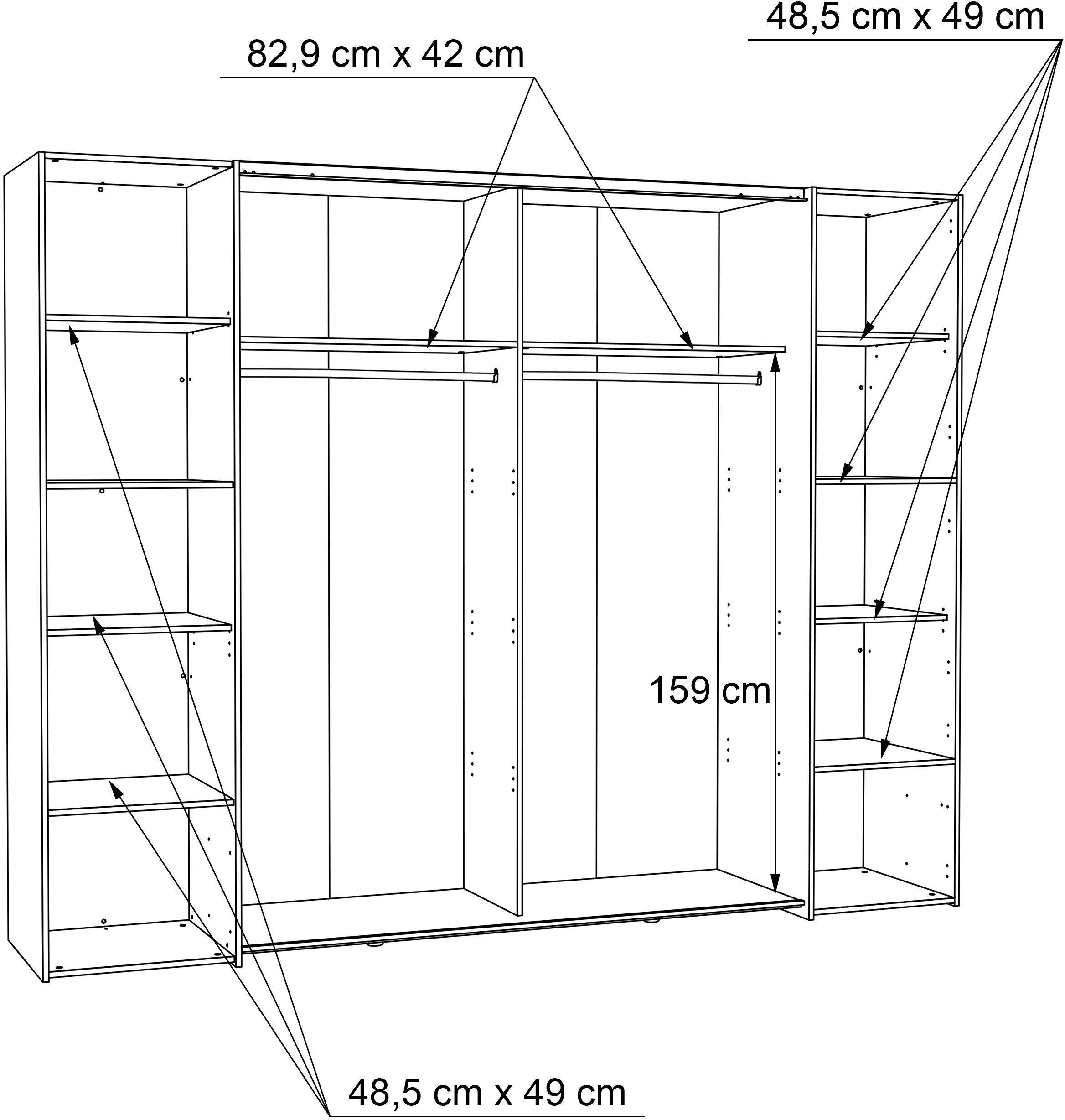 FORTE Draai-/zweefdeurkast Narago, OTTO's Choice, TOPSELLER, middelgrote panelen kleurveranderbaar