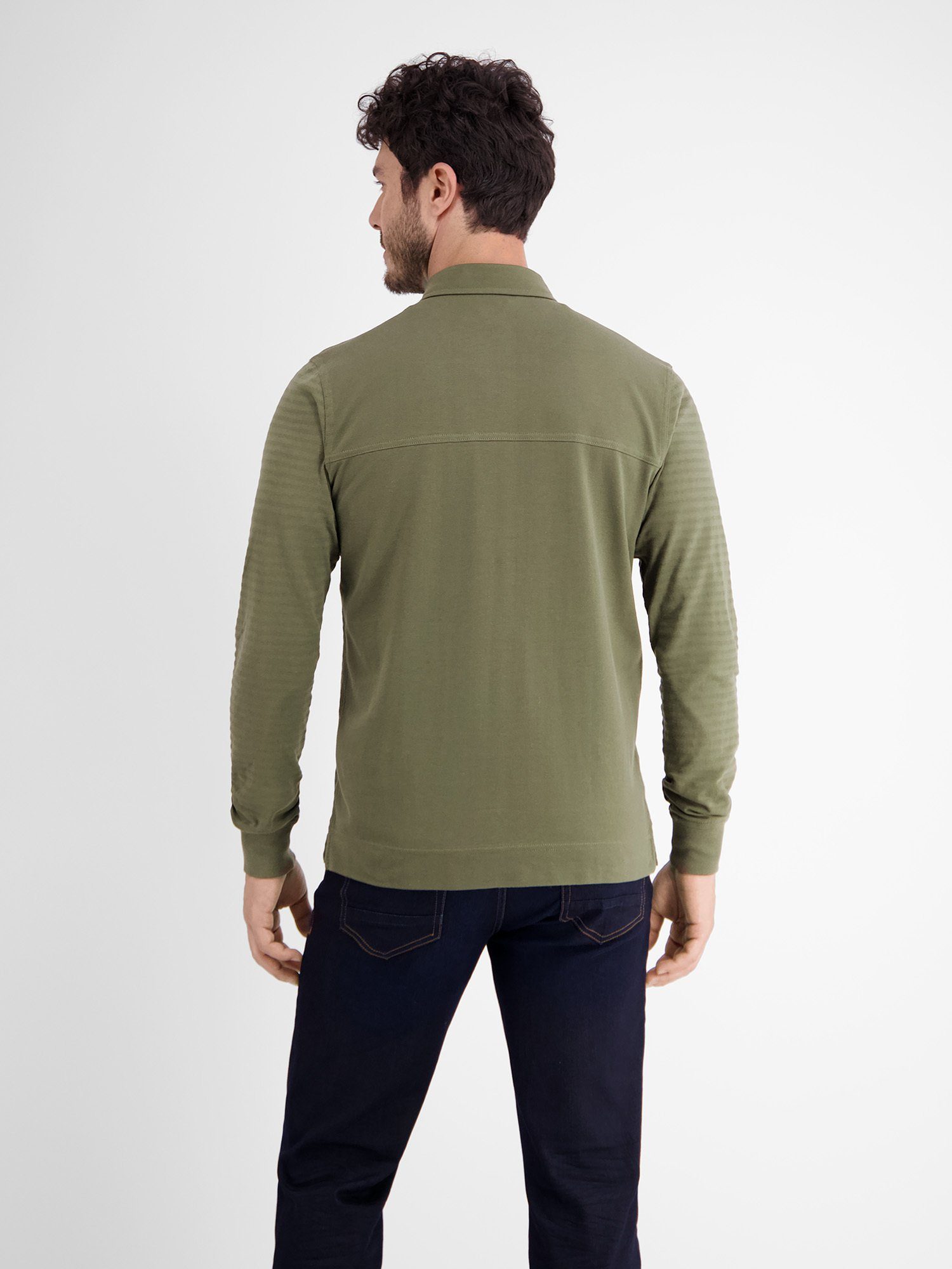 Lerros Poloshirt met lange mouwen LERROS longsleeve polo, gestreept