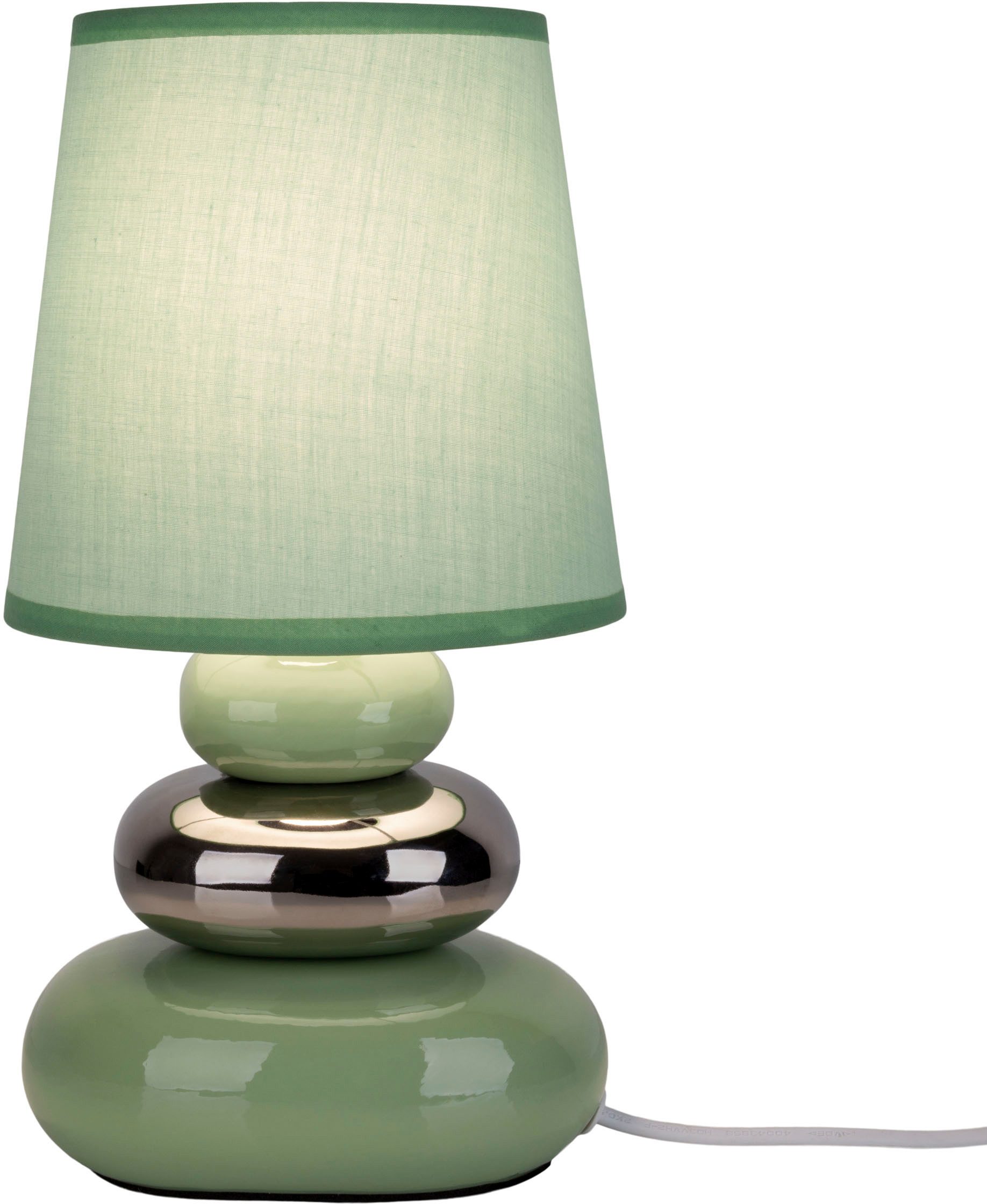 näve Tafellamp Stoney met keramieken voet en textielen kap, 1xe14/max.40 w (1 stuk)