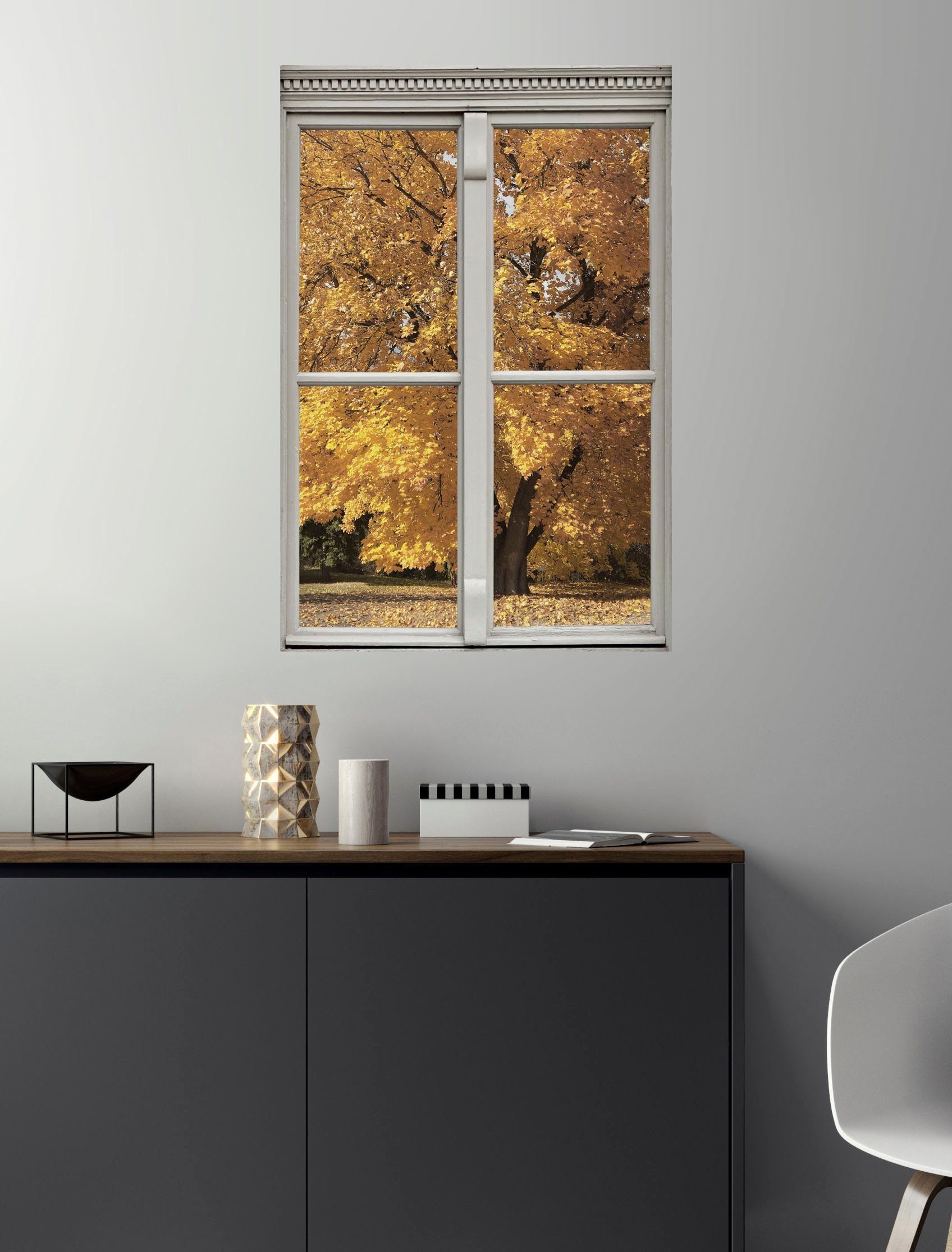 queence Wandfolie Boom Muursticker, muurdecoratie, zelfklevend, 3D, raam