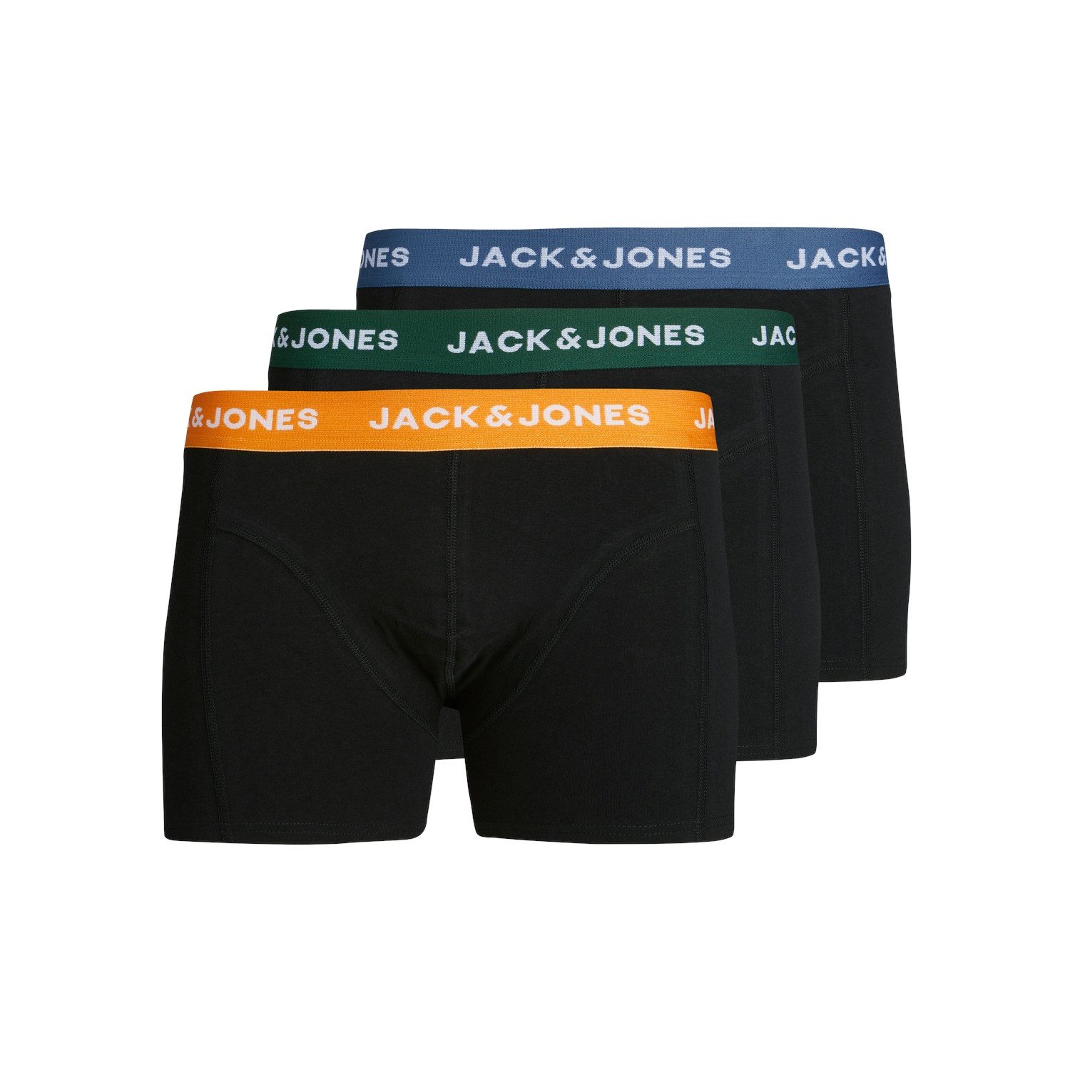 Jack & jones JUNIOR boxershort JACGAB set van 3 zwart multicolor Jongens Stretchkatoen 152