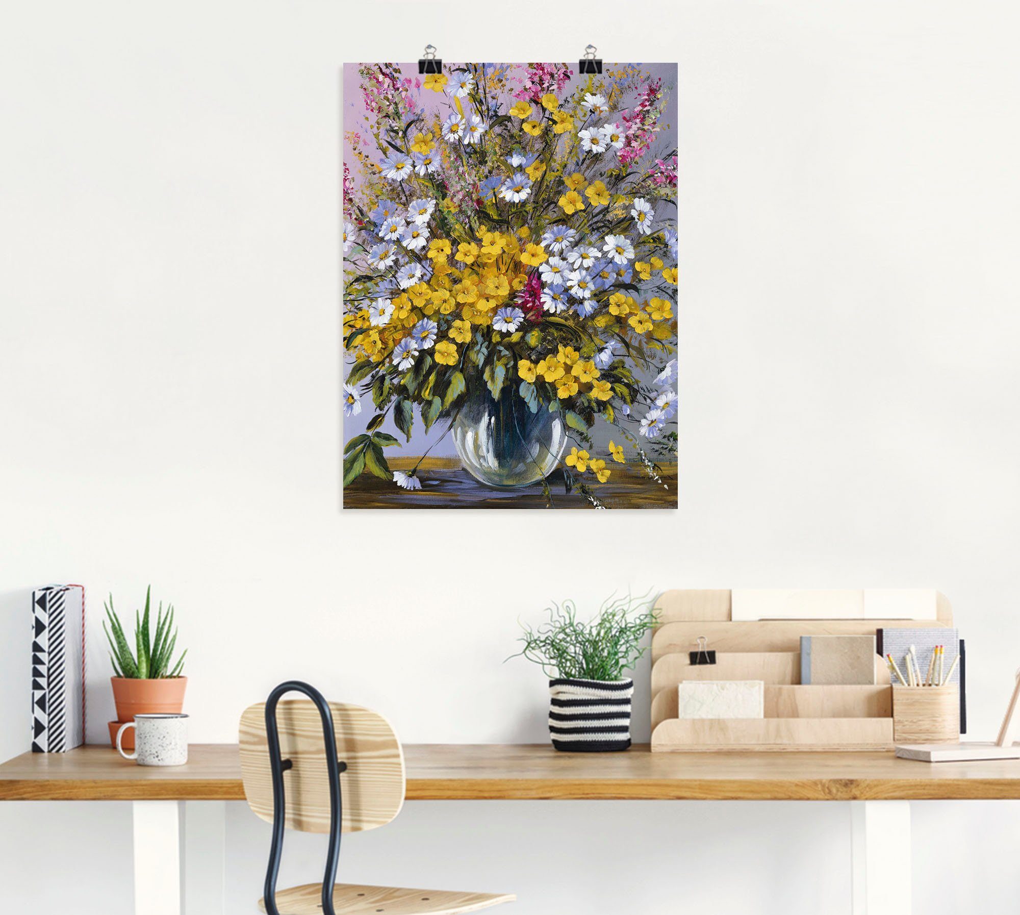 Artland Artprint Gemengd boeket als artprint op linnen, poster in verschillende formaten maten