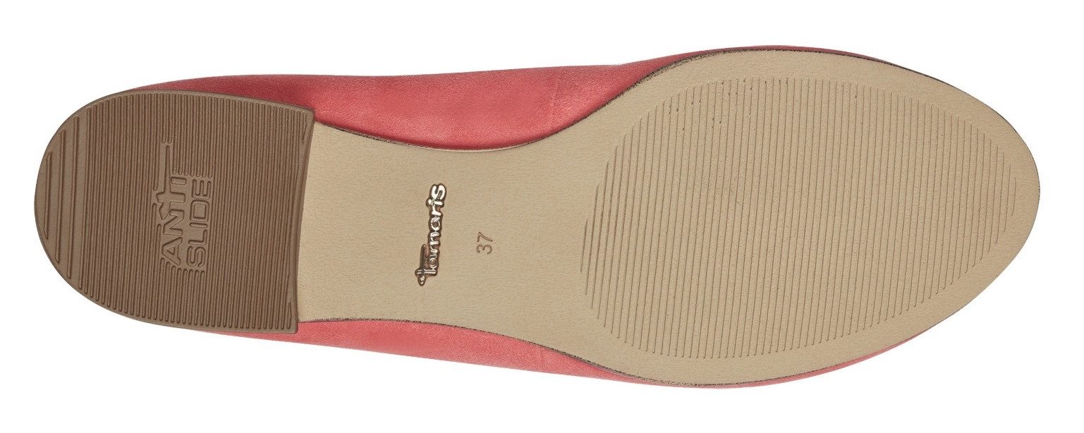 Tamaris Ballerina's , blockhak, business schoen, instapschoen met schattige decoratieve strik