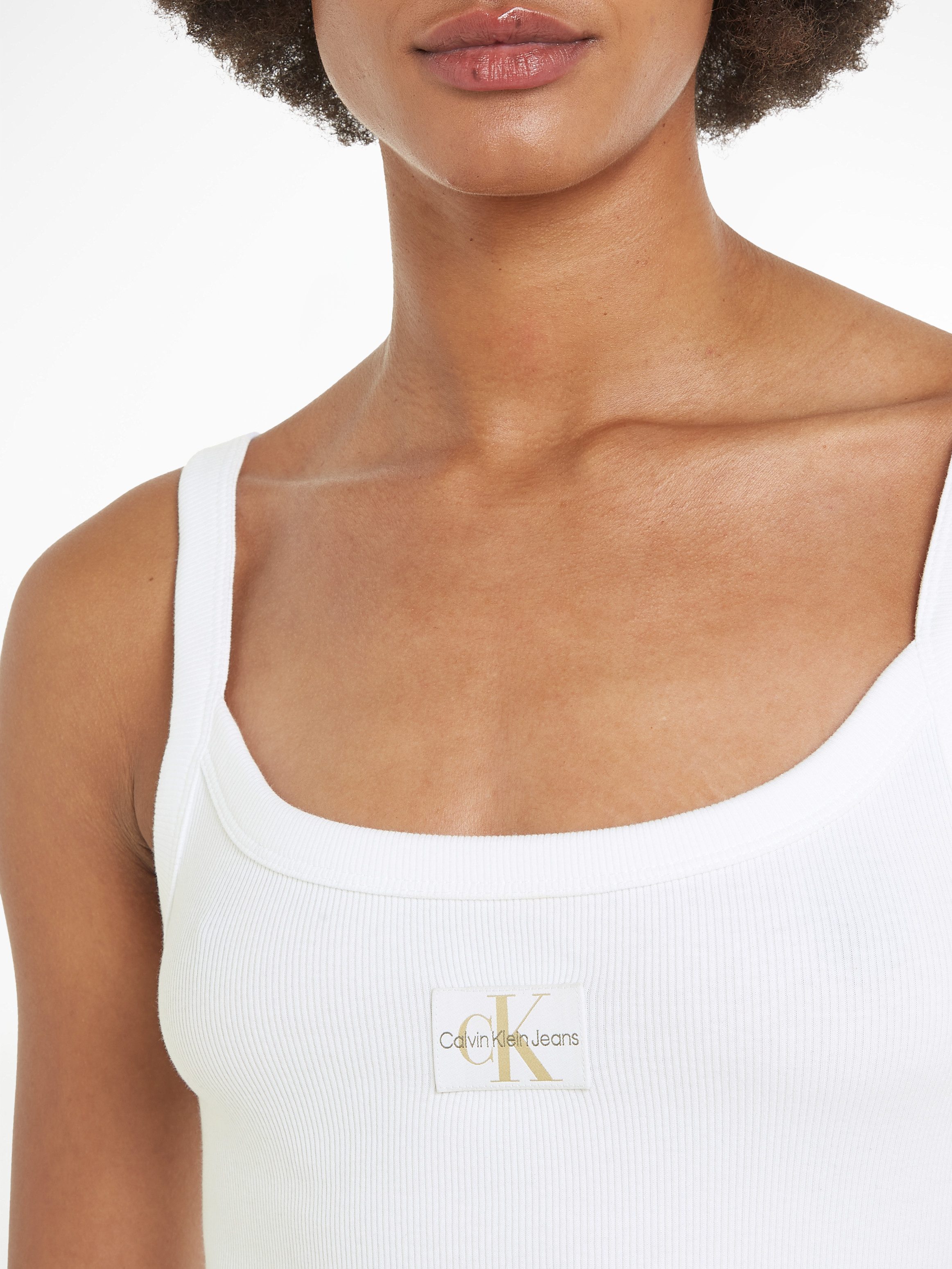 Calvin Klein Top met spaghettibandjes WOVEN LABEL RIB TANK