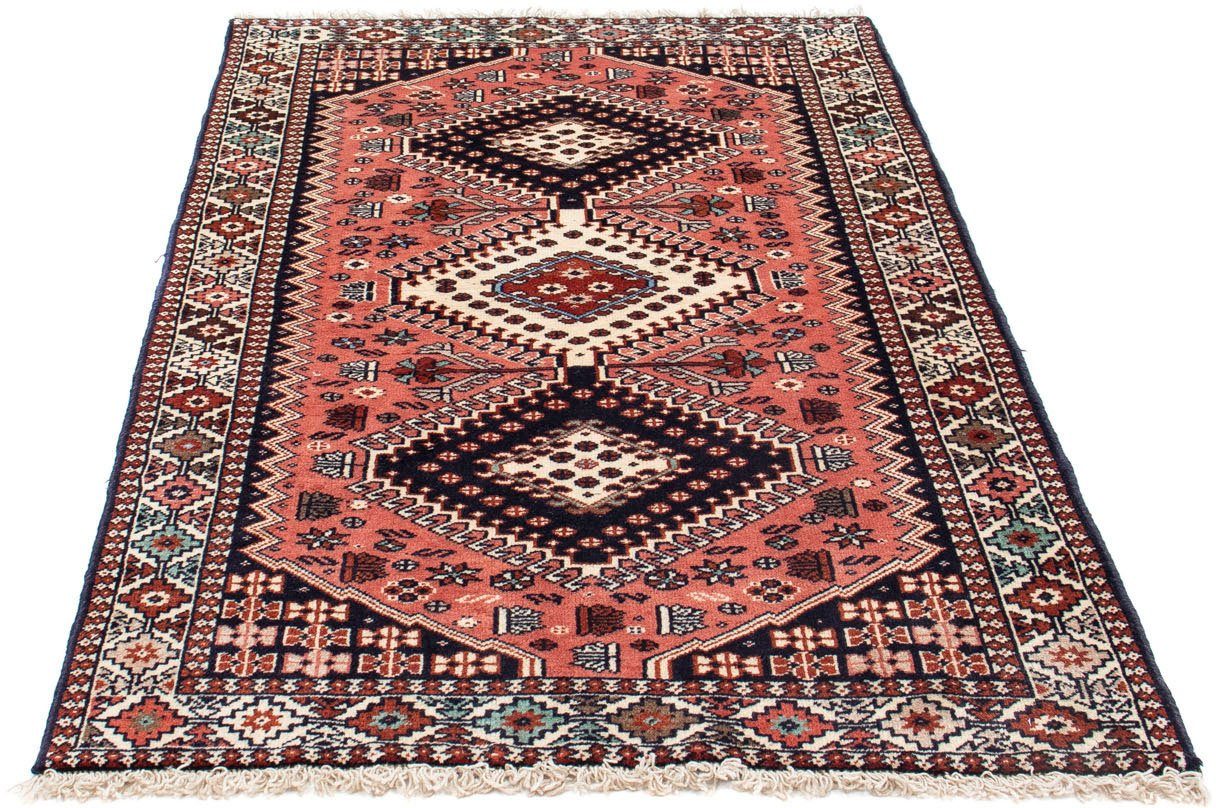 morgenland Hoogpolige loper Moud medaillon beige 203 x 78 cm Handgeknoopt