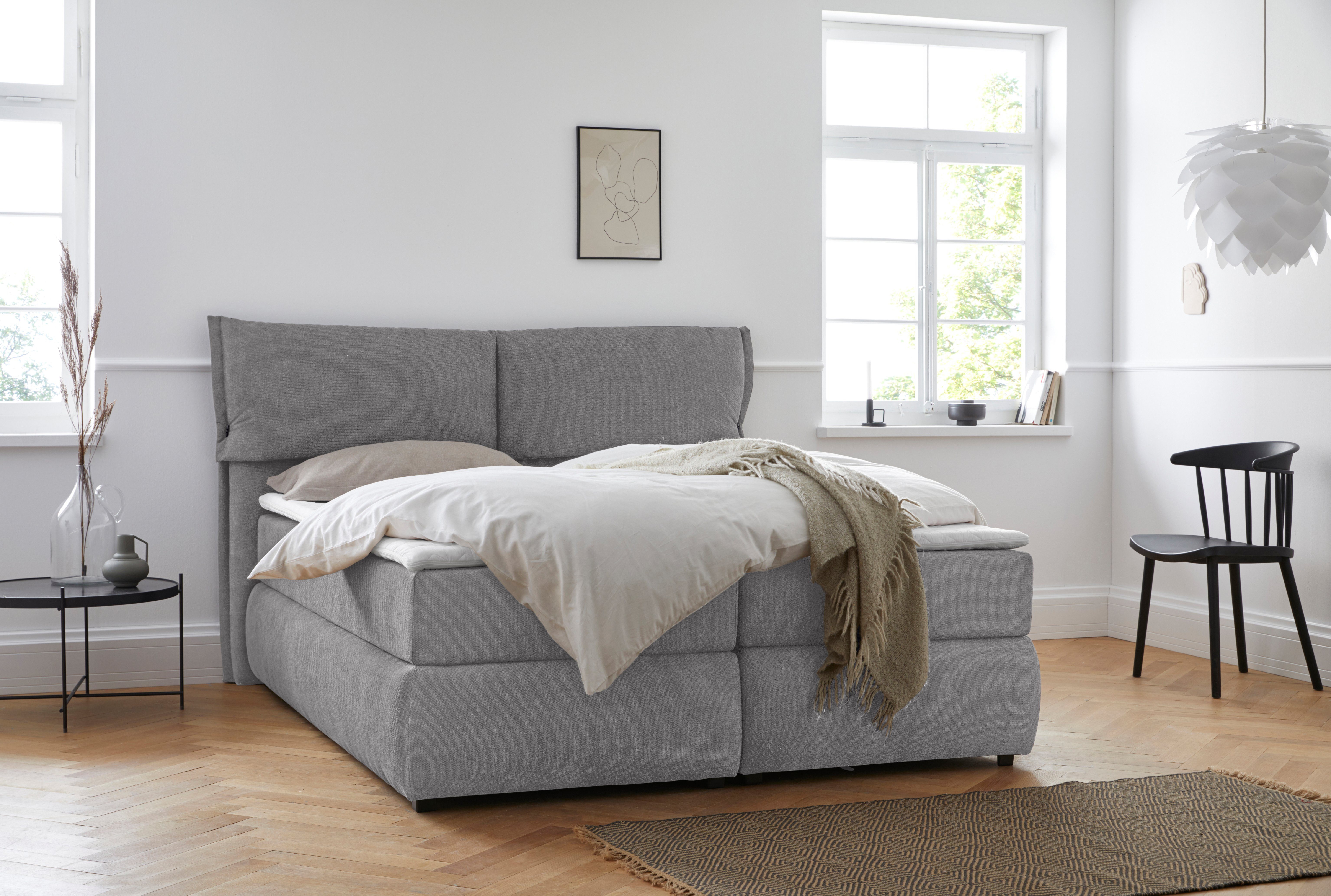 Andas Boxspring Jenson in 4 kleuren, 4 breedten, 3 matrassoorten in 2 hardheden, topmatras