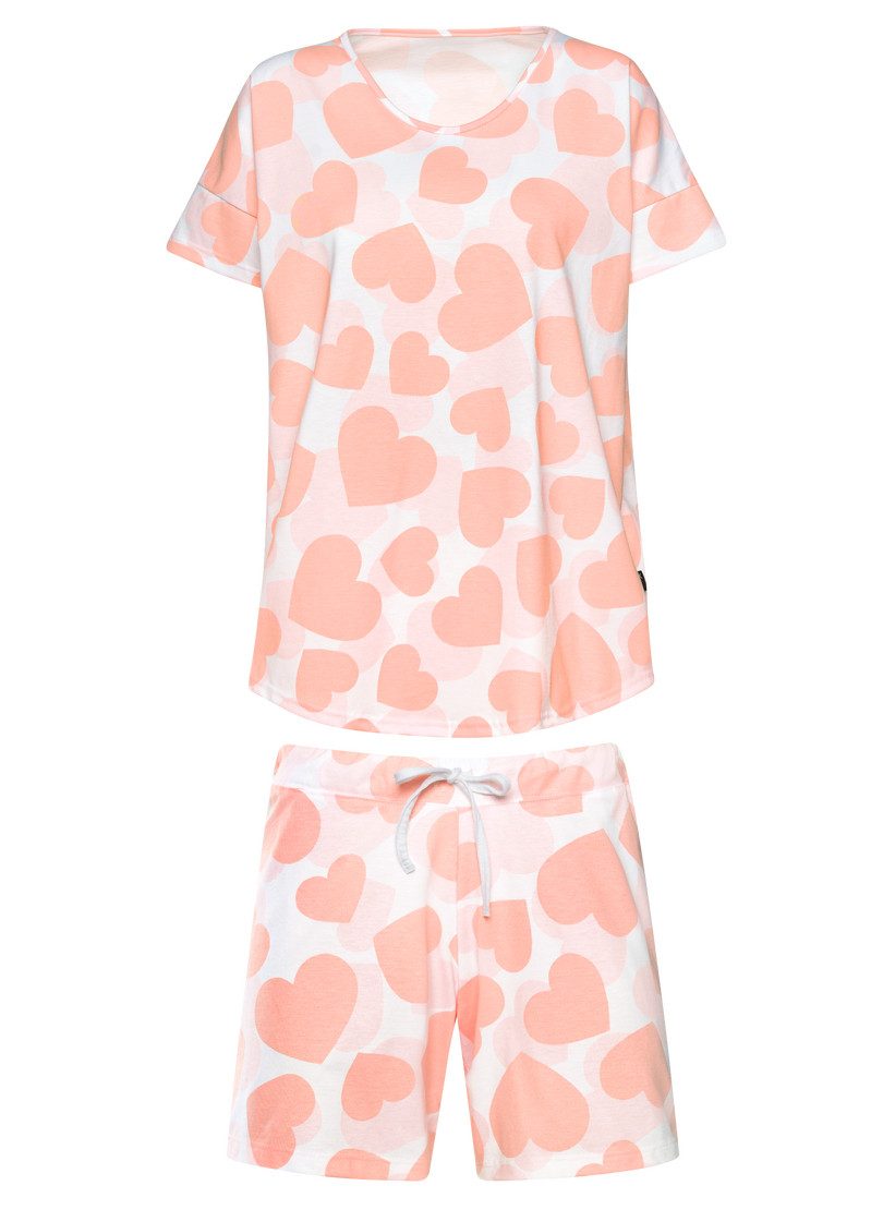 Trigema Pyjama TRIGEMA korte pyjama met allover hartjespatroon (1-delig)