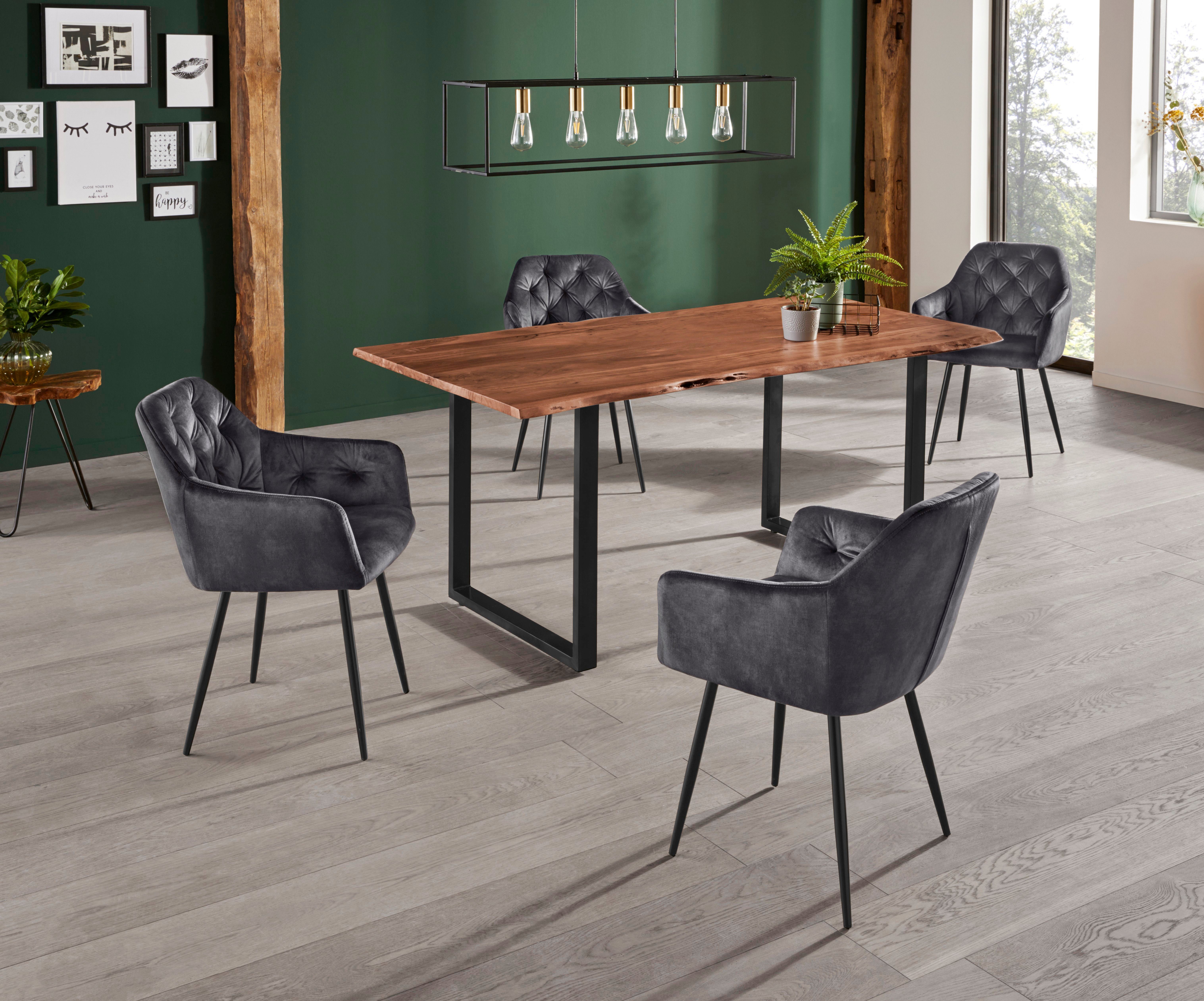 HELA Eetkamerstoel Kira schaalstoel Boho, bestseller Stoel met armleuningen fluweel of microvezel bekleding (set, 2 stuks)