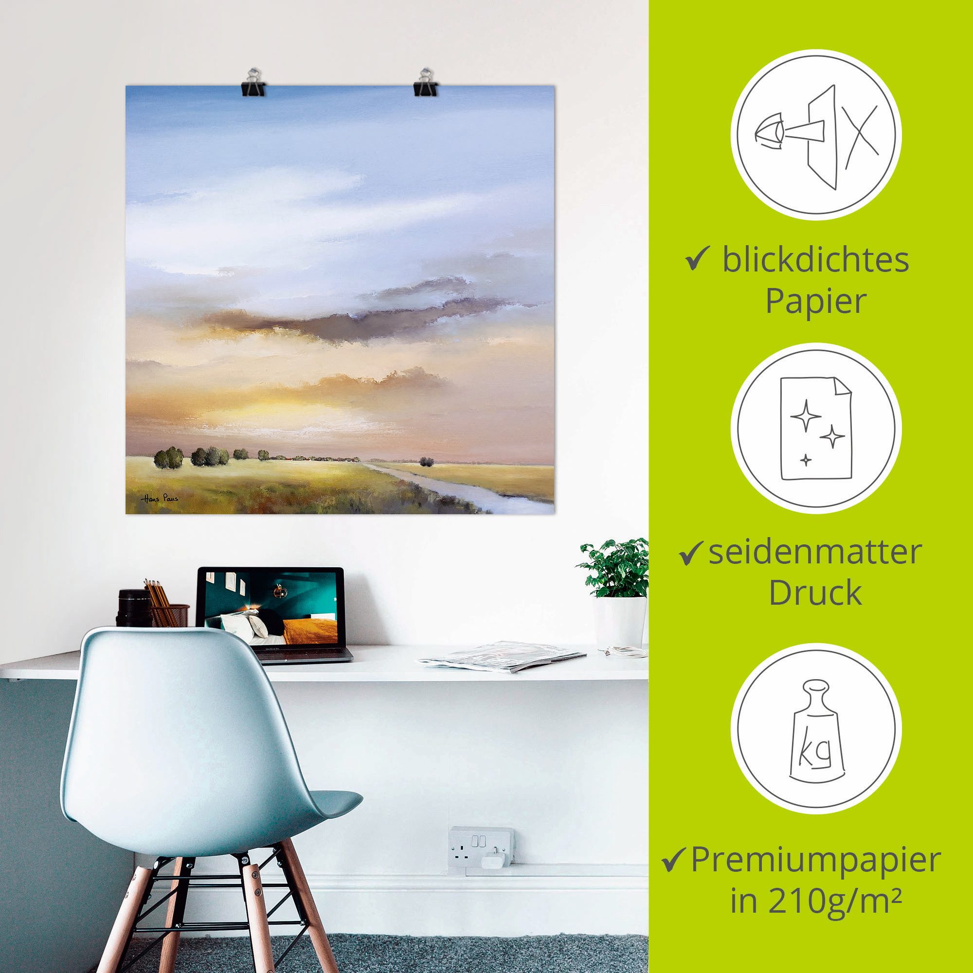 Artland Artprint Landschap III als artprint op linnen, poster in verschillende formaten maten